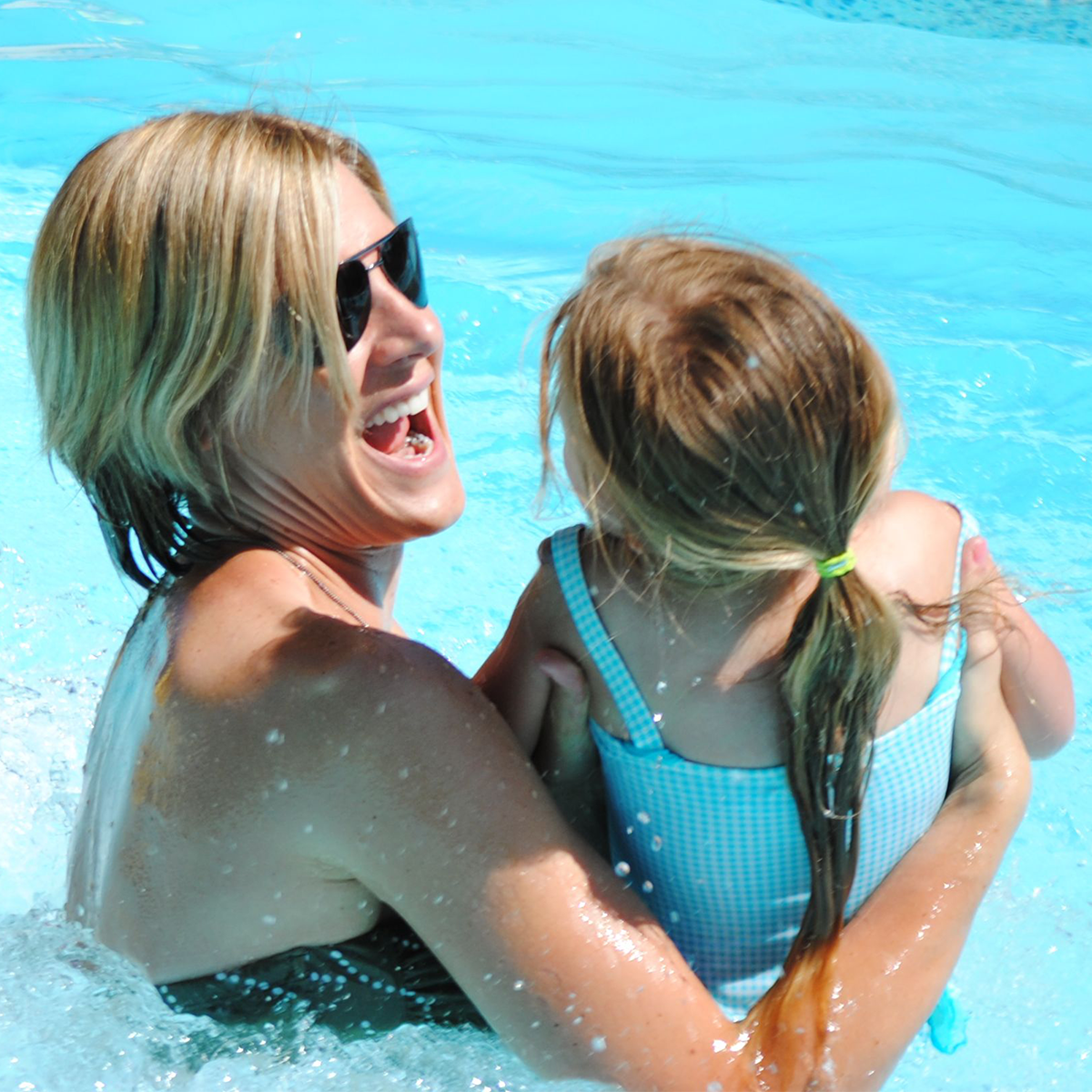 mother-daughter swiming