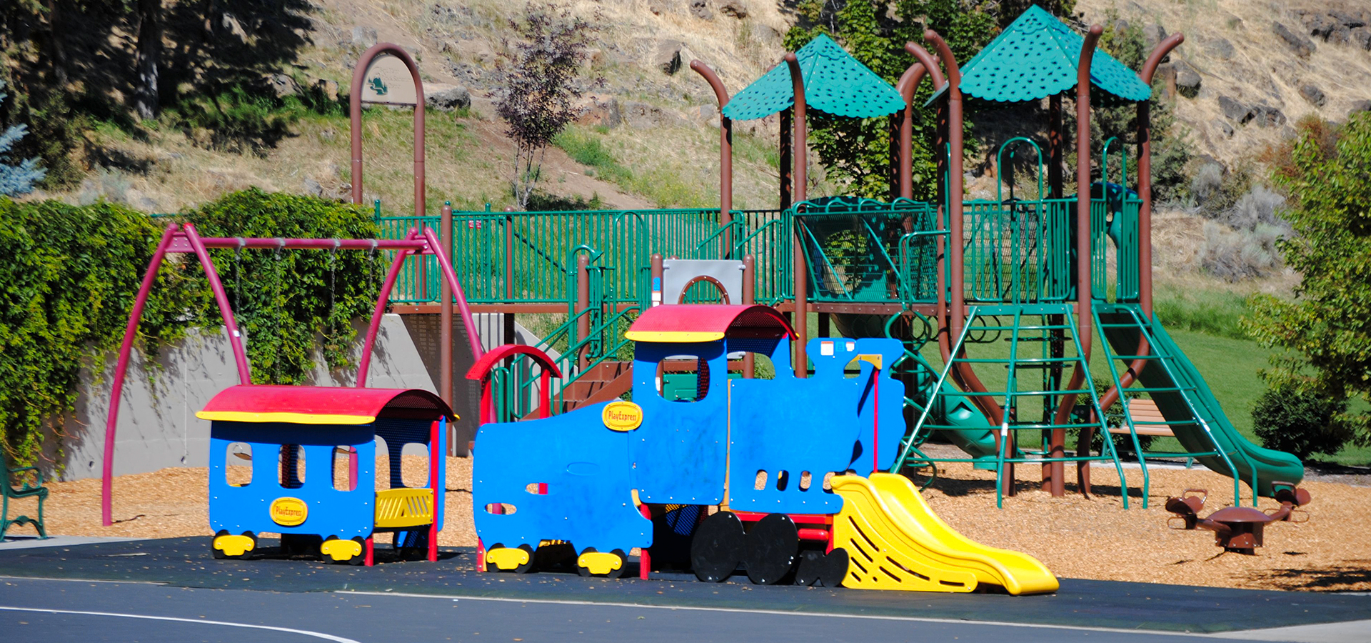 A train play structure at Al Moody Park.