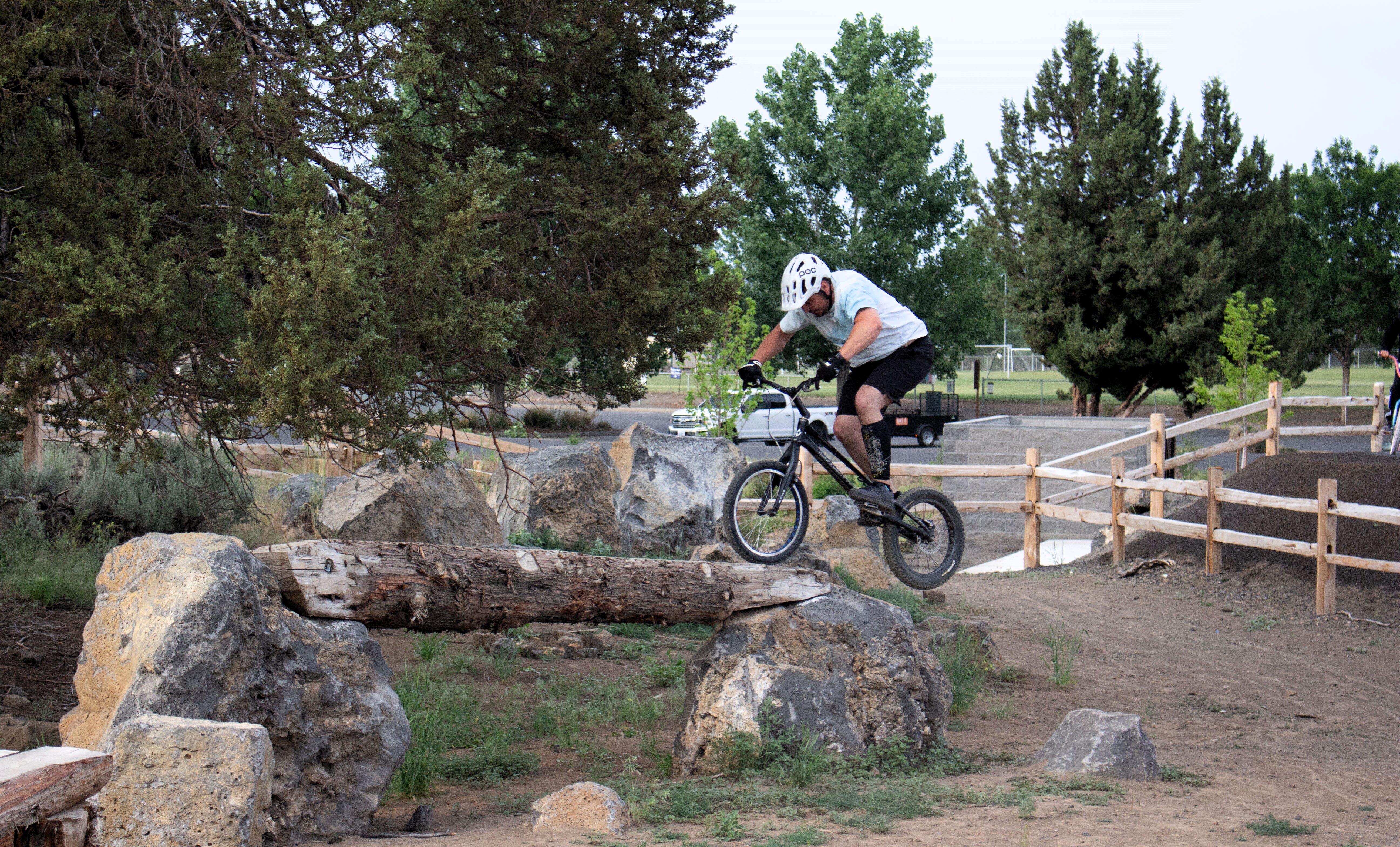 a man doing tricks at the big sky bike park