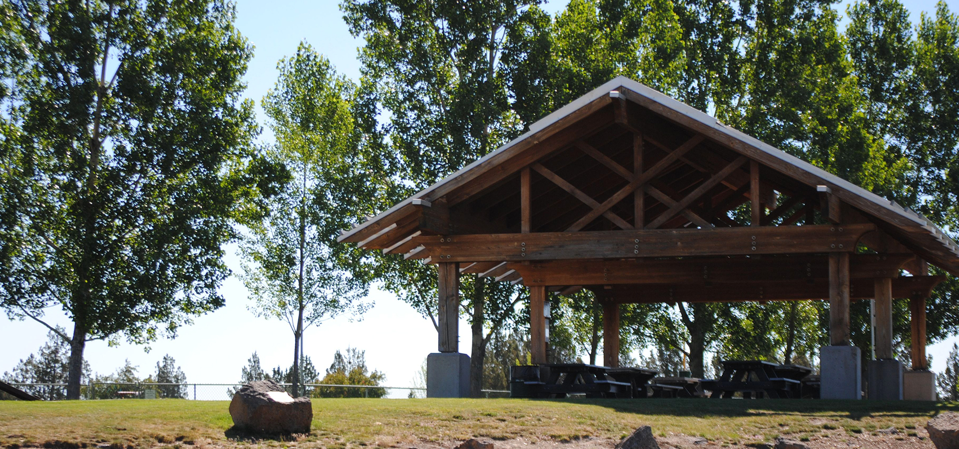 The picnic shelter at Big Sky Park.