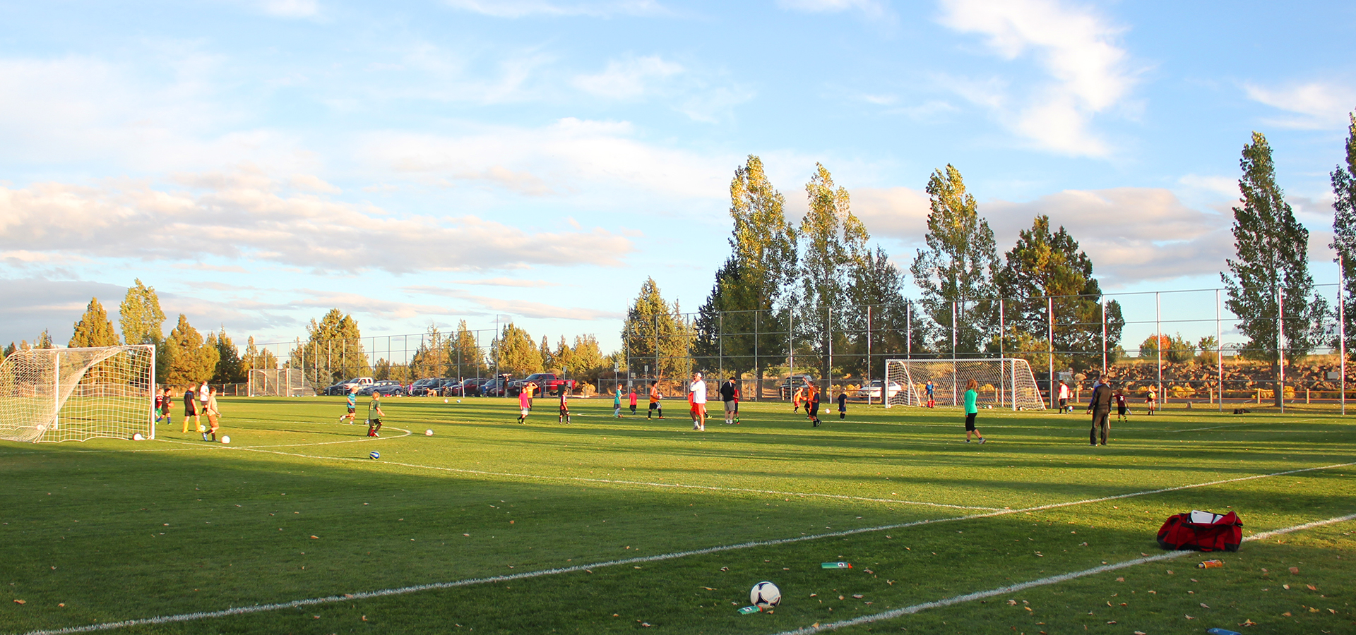 A soccer game at Big Sky Park.