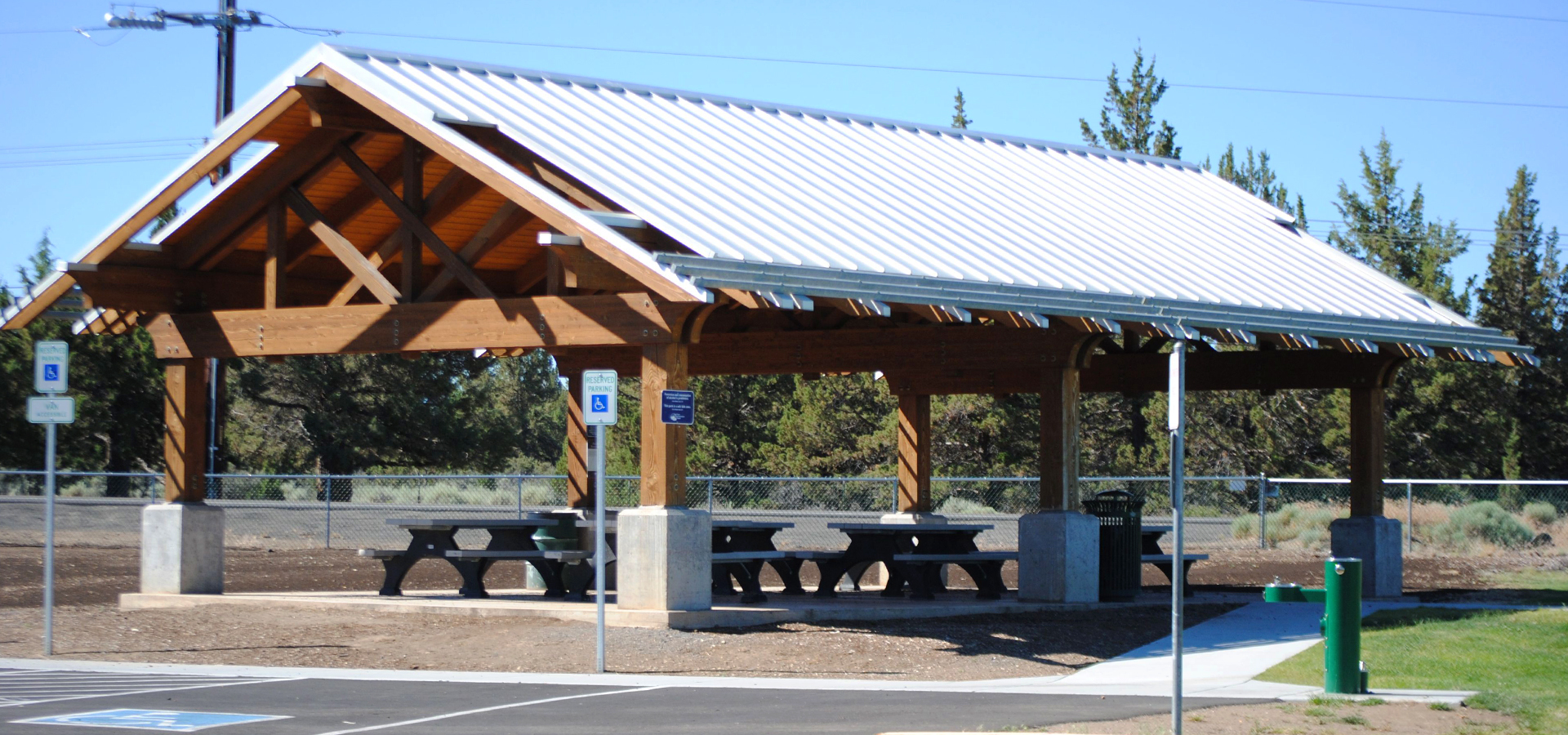 The picnic shelter at Big Sky Park.