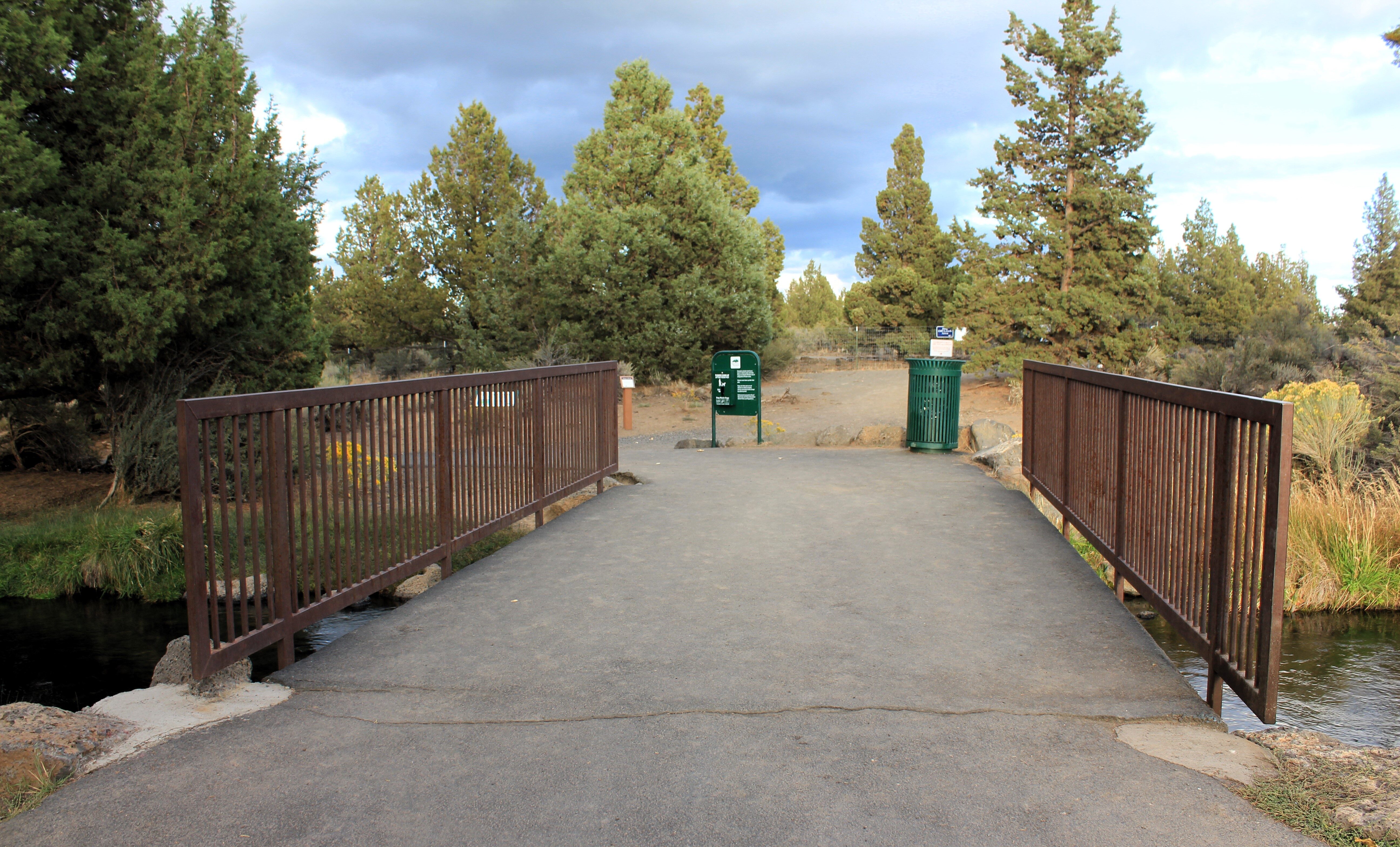 the canal bridge leading to the off leash area at big sky