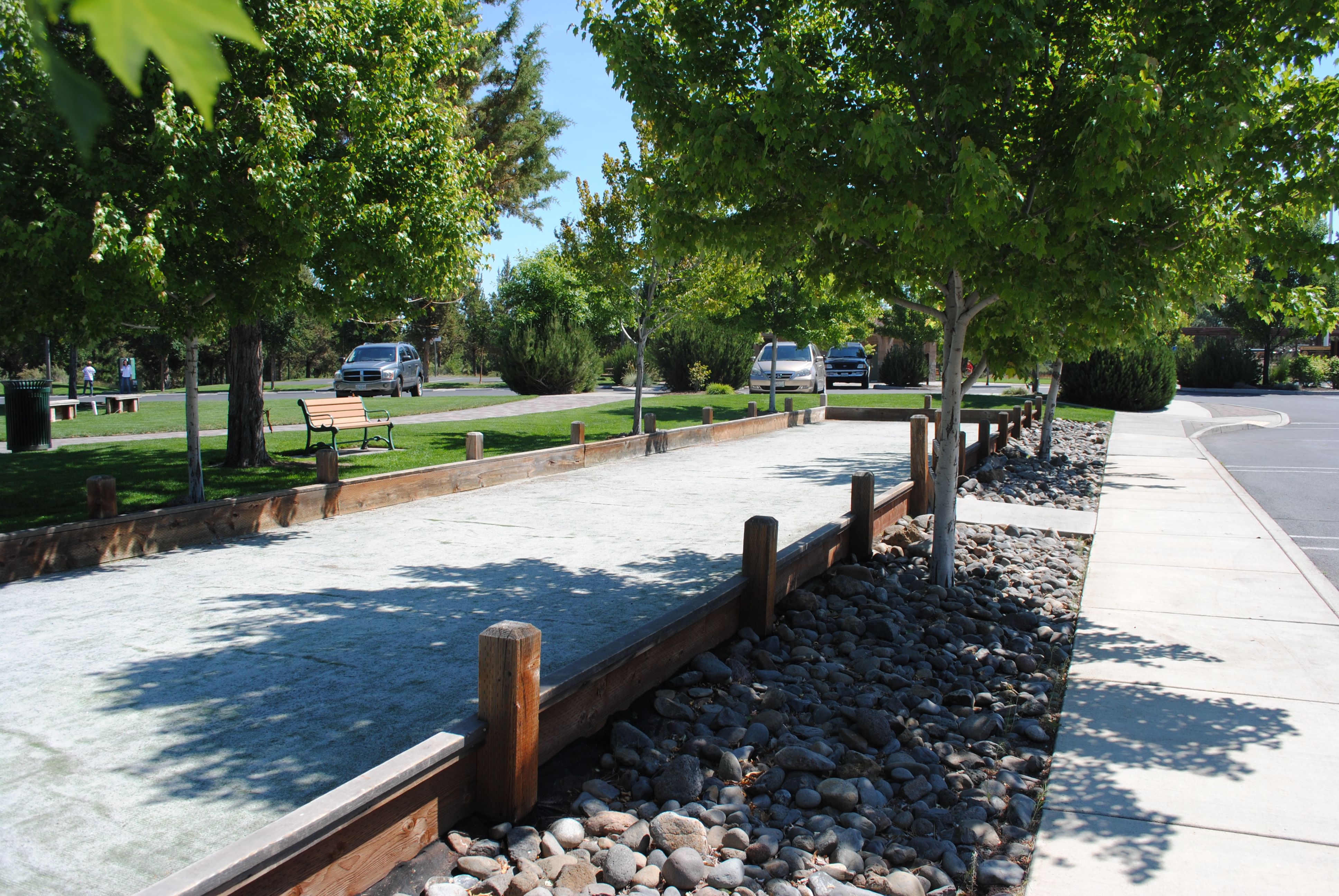 the bocce ball court at larkspur park