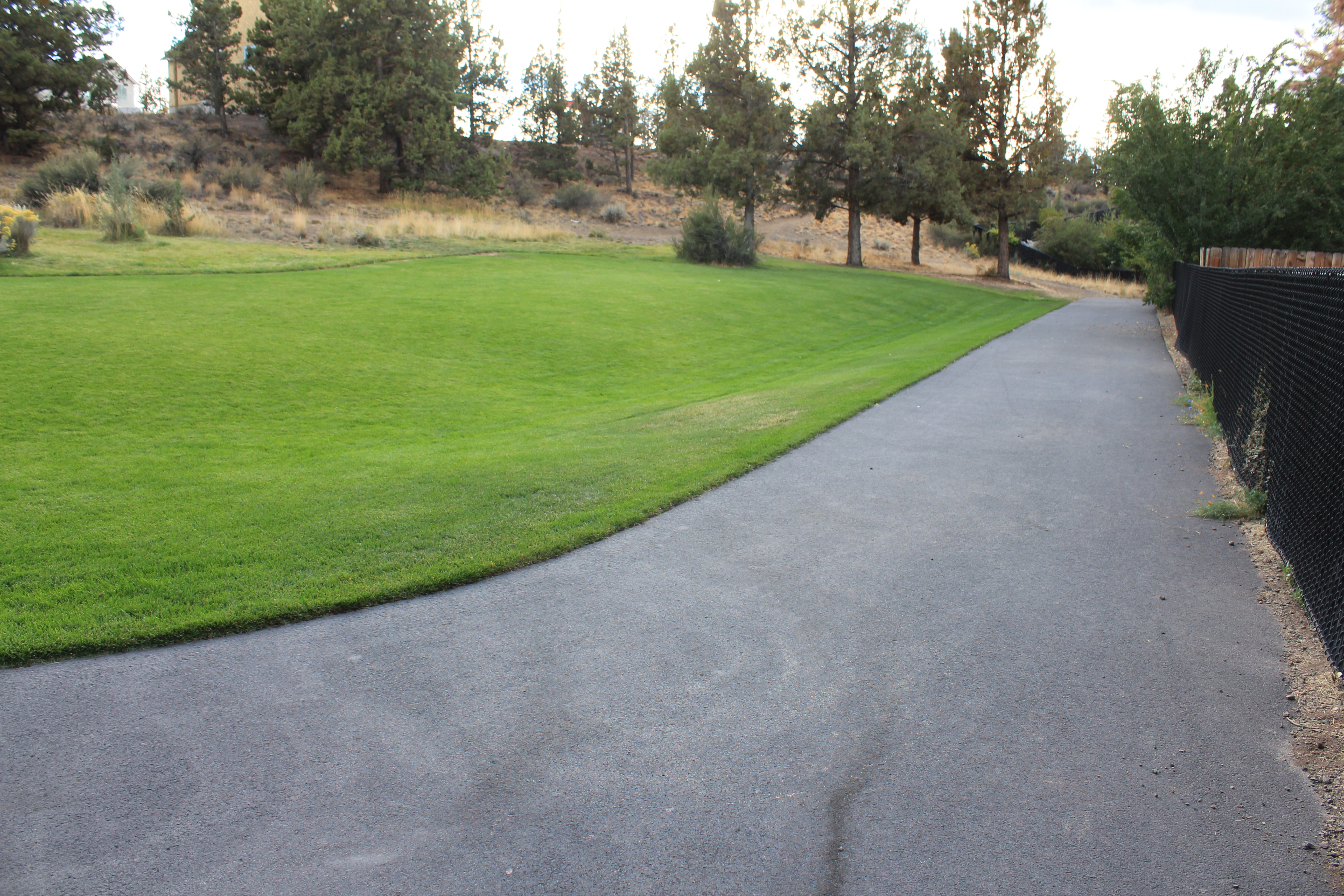 open lawn and a pathway at boyd acres park