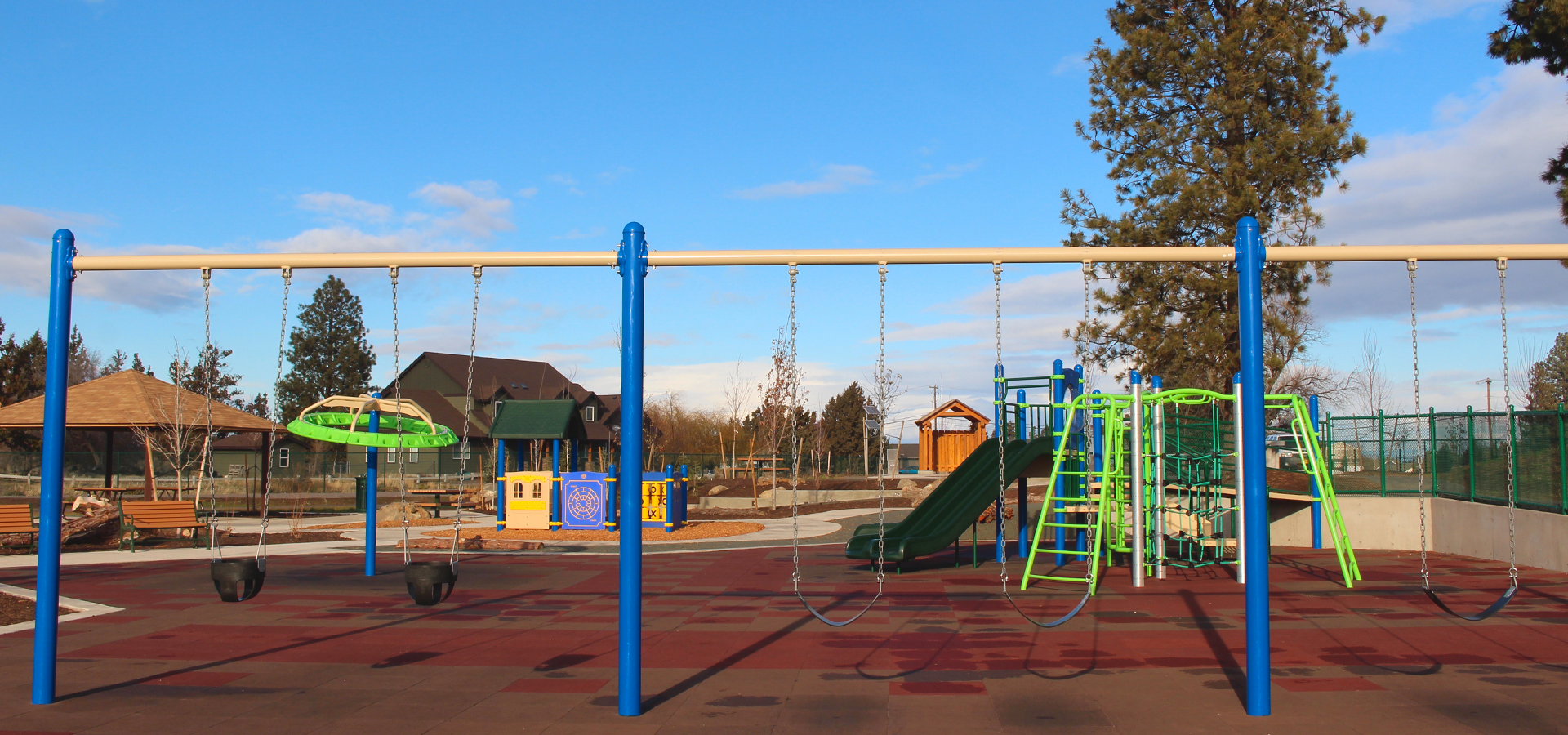 Canal Row Park's swing.