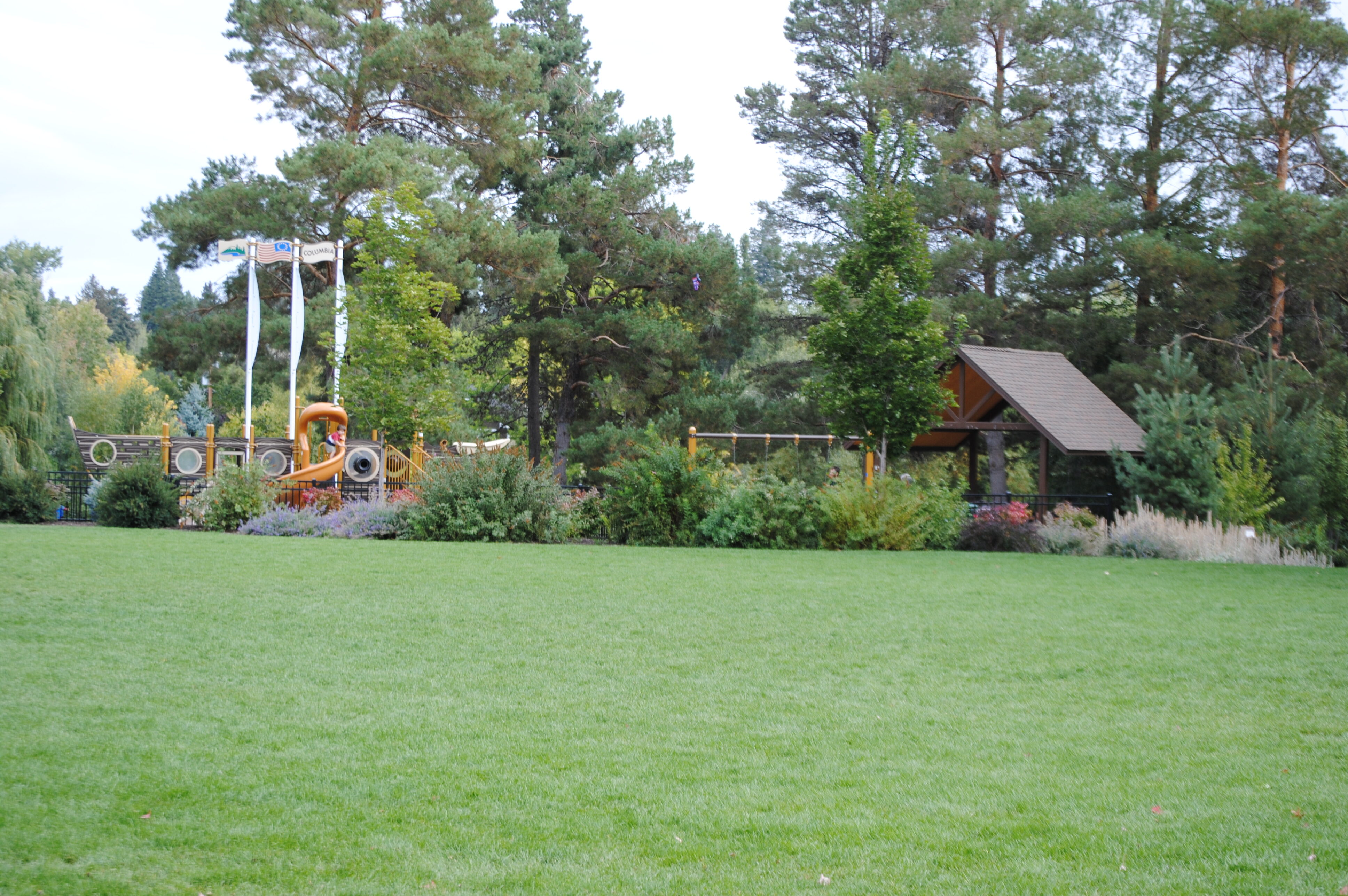 the open grassy area at columbia park