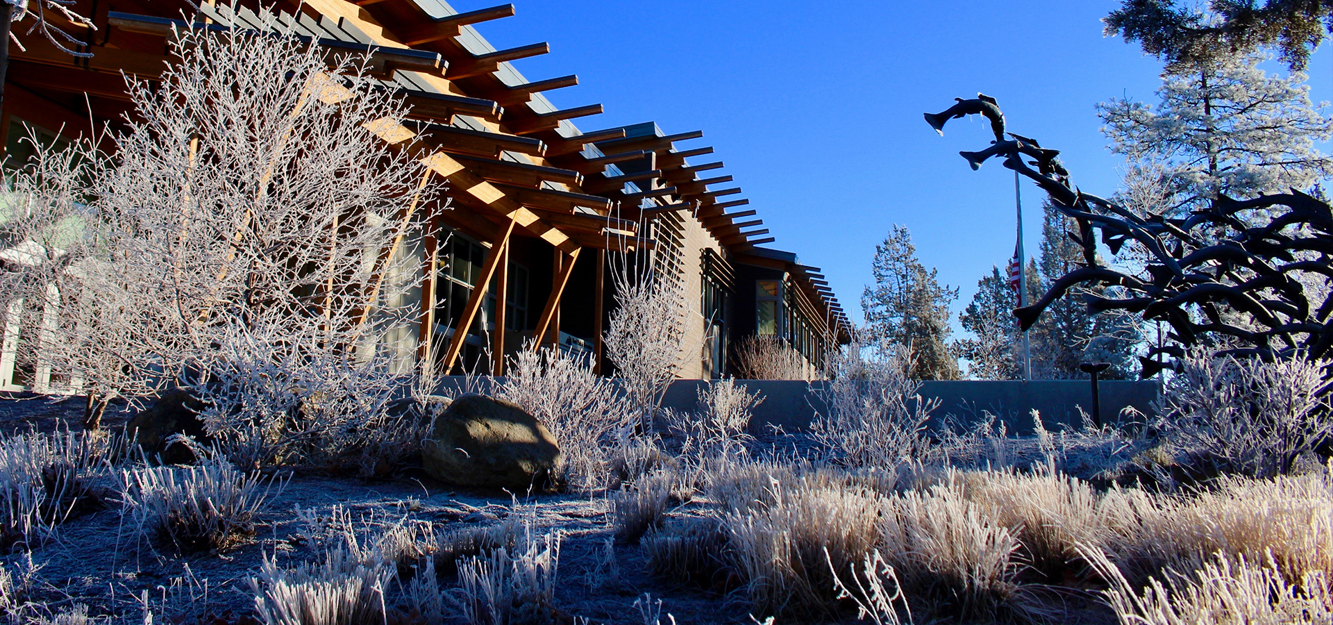 A sculpture outside the BPRD office in Bend.