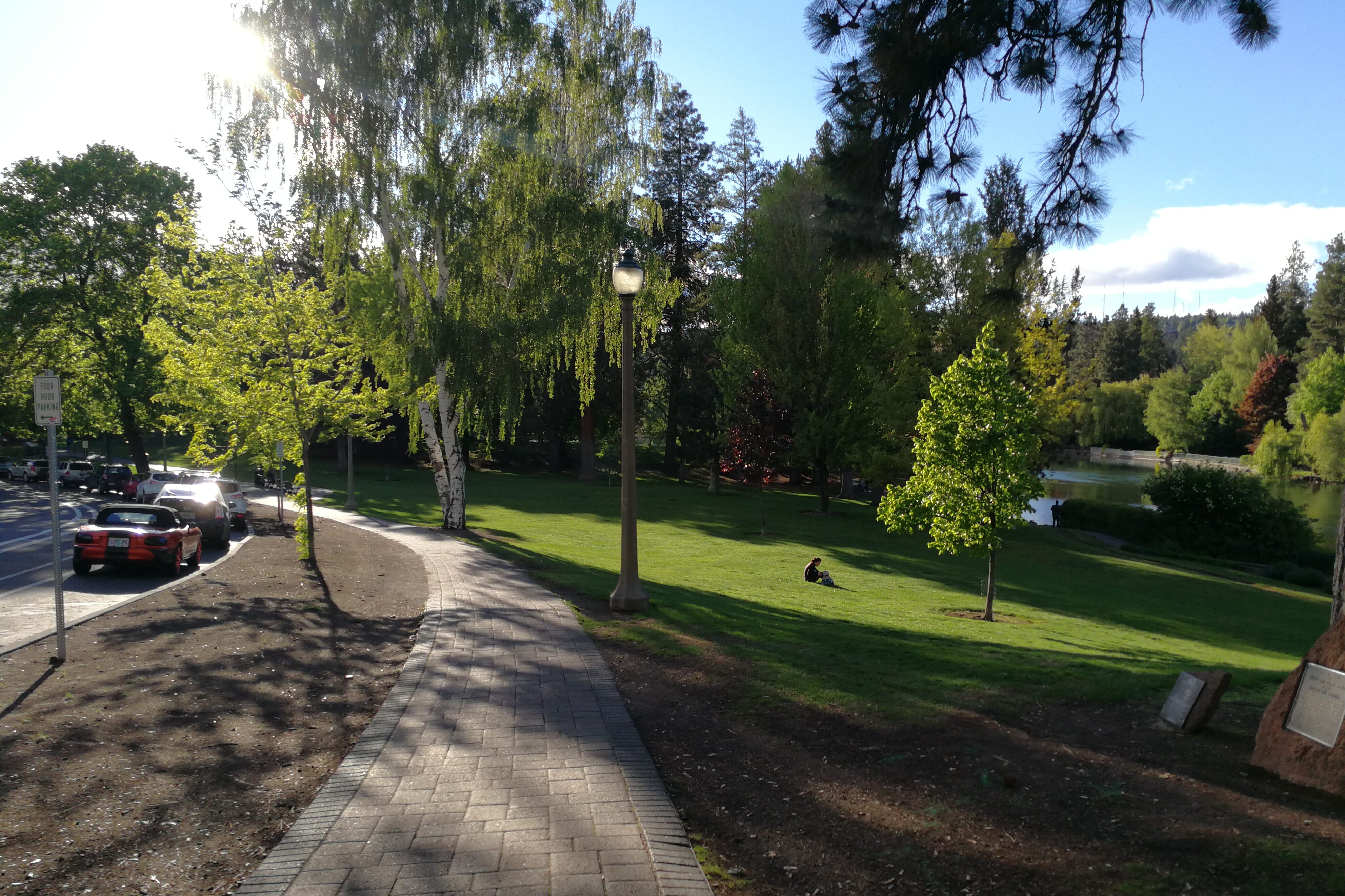 A view of upper drake park fom the parking lot