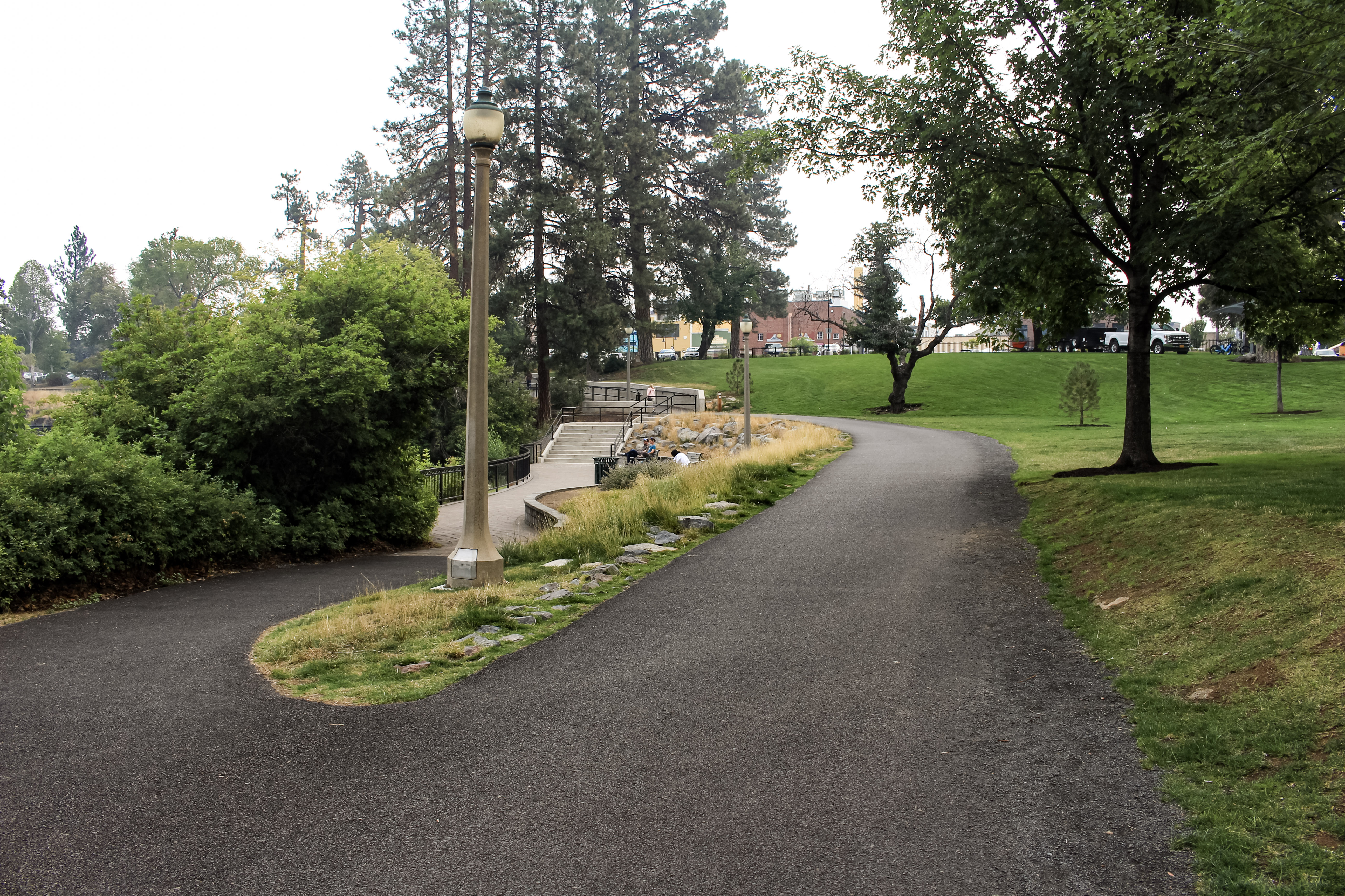 a view of drake park trails looking towards downtown