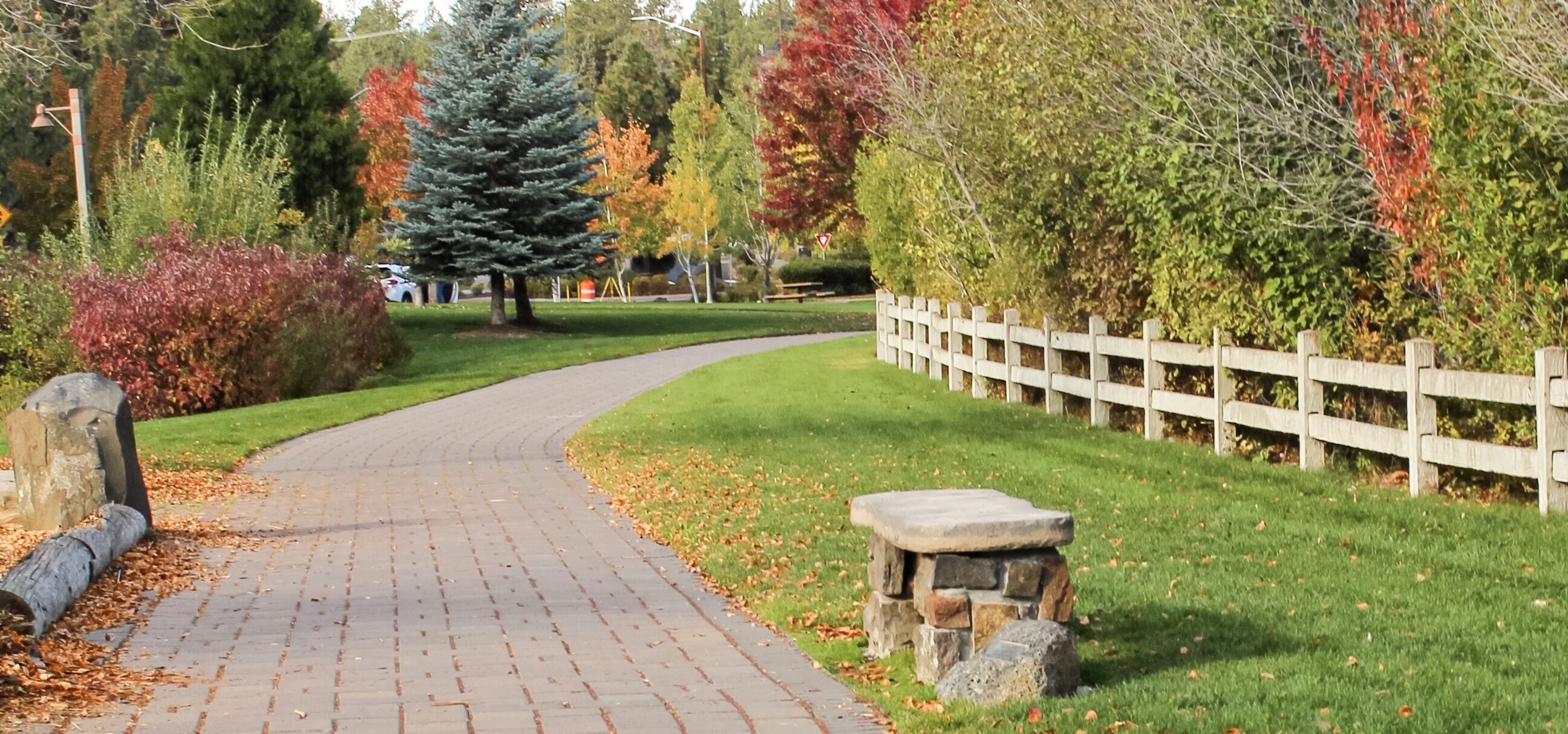 the walking path at farewell bend in the fall