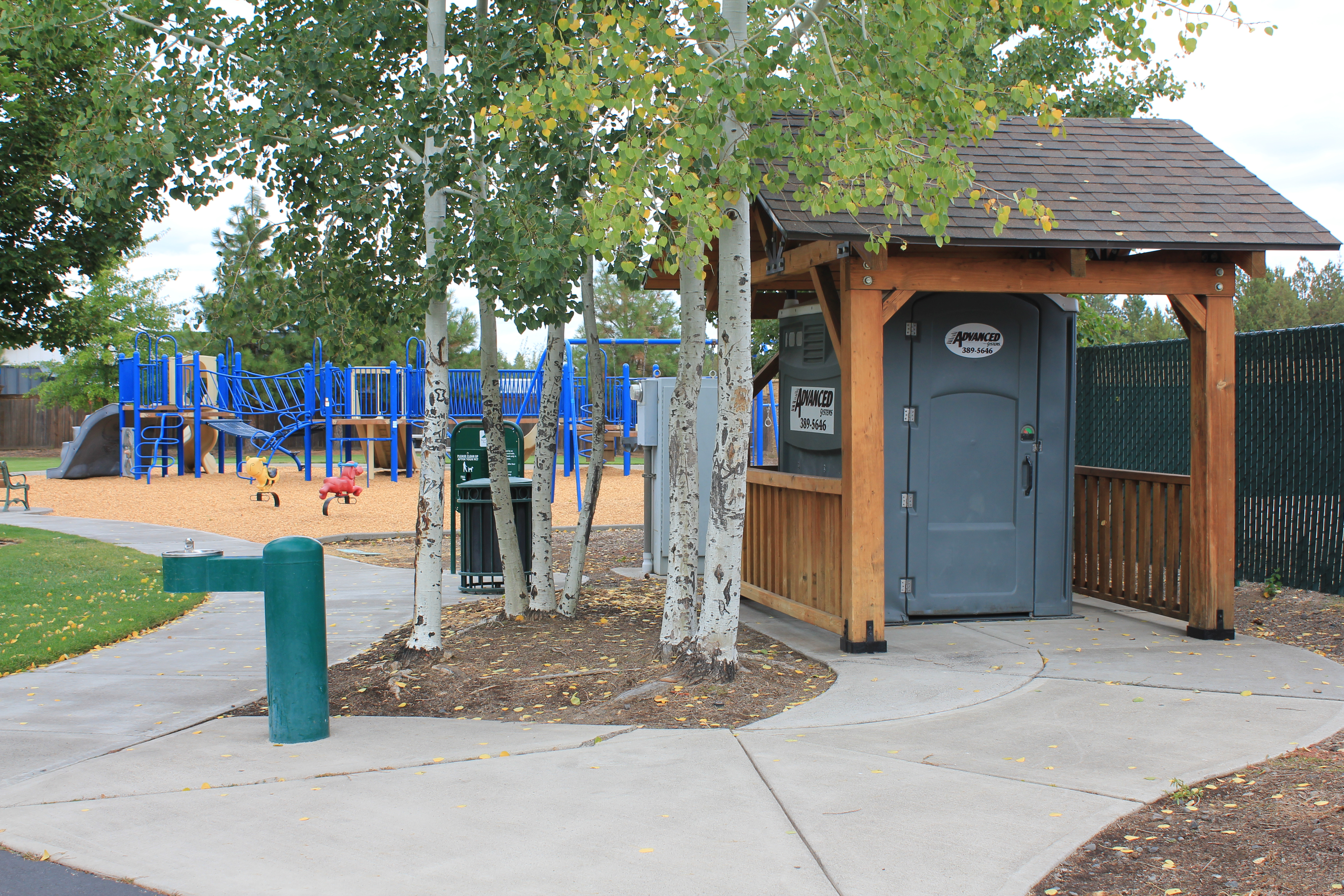 the seasonal bathroom by the playground at foxborough park