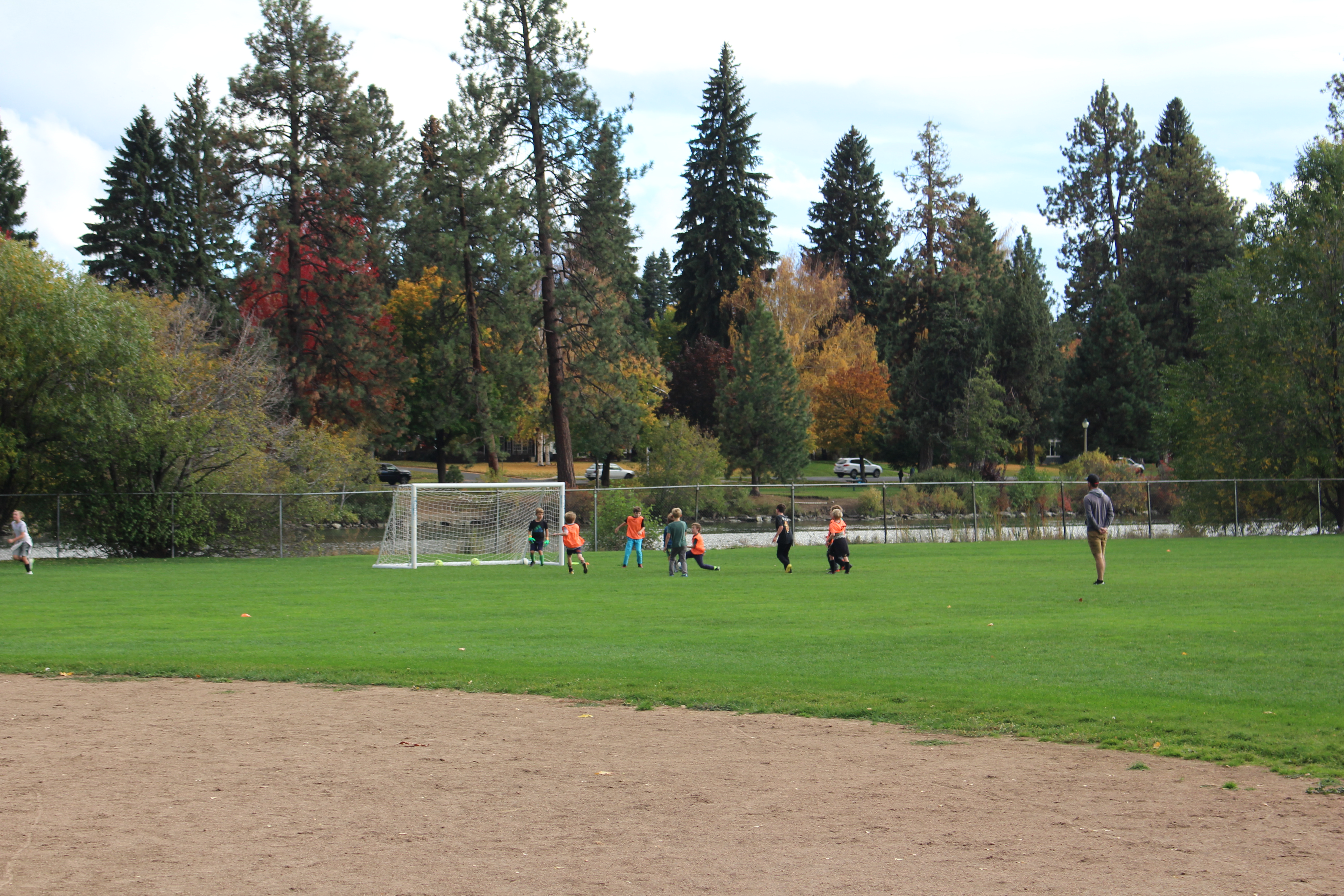 youth using the sports fields at harmon park