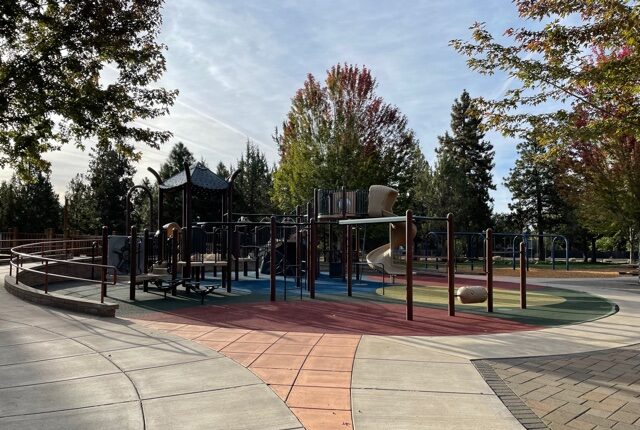the playground and gazebo at larkspur park