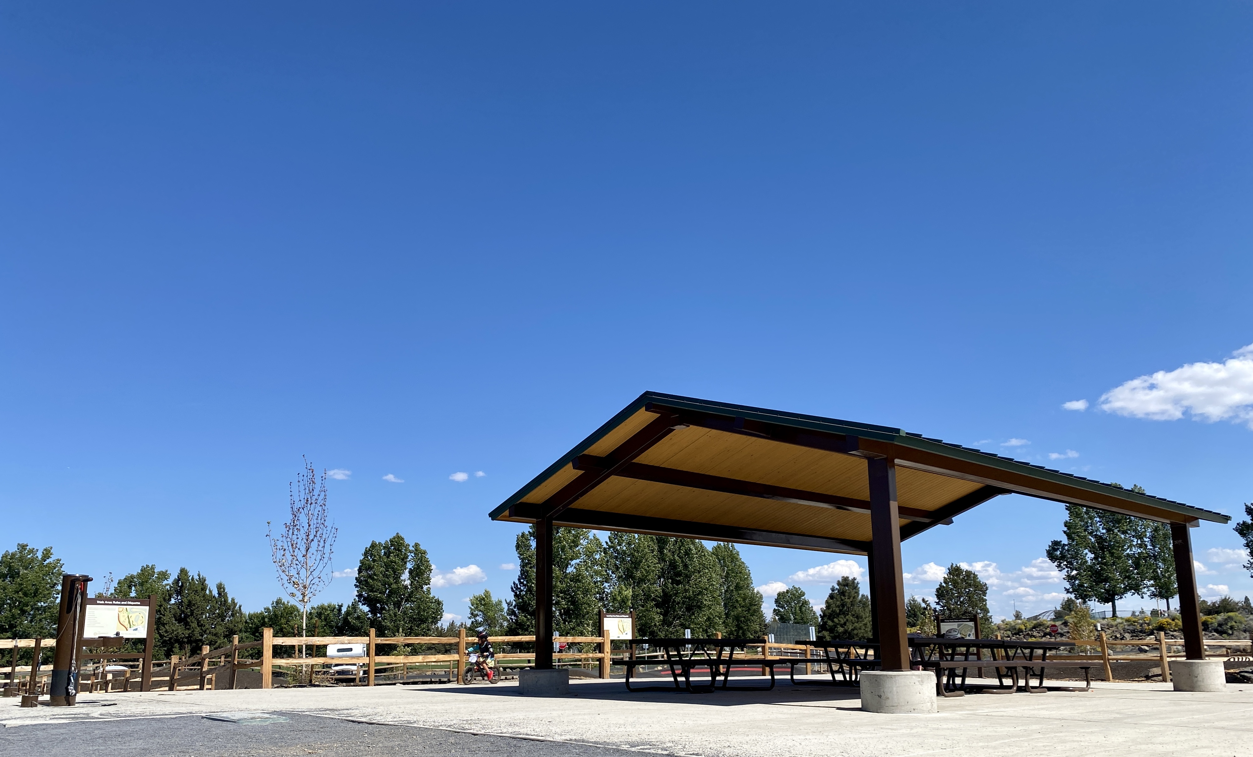 the shelter by the bike park at big sky