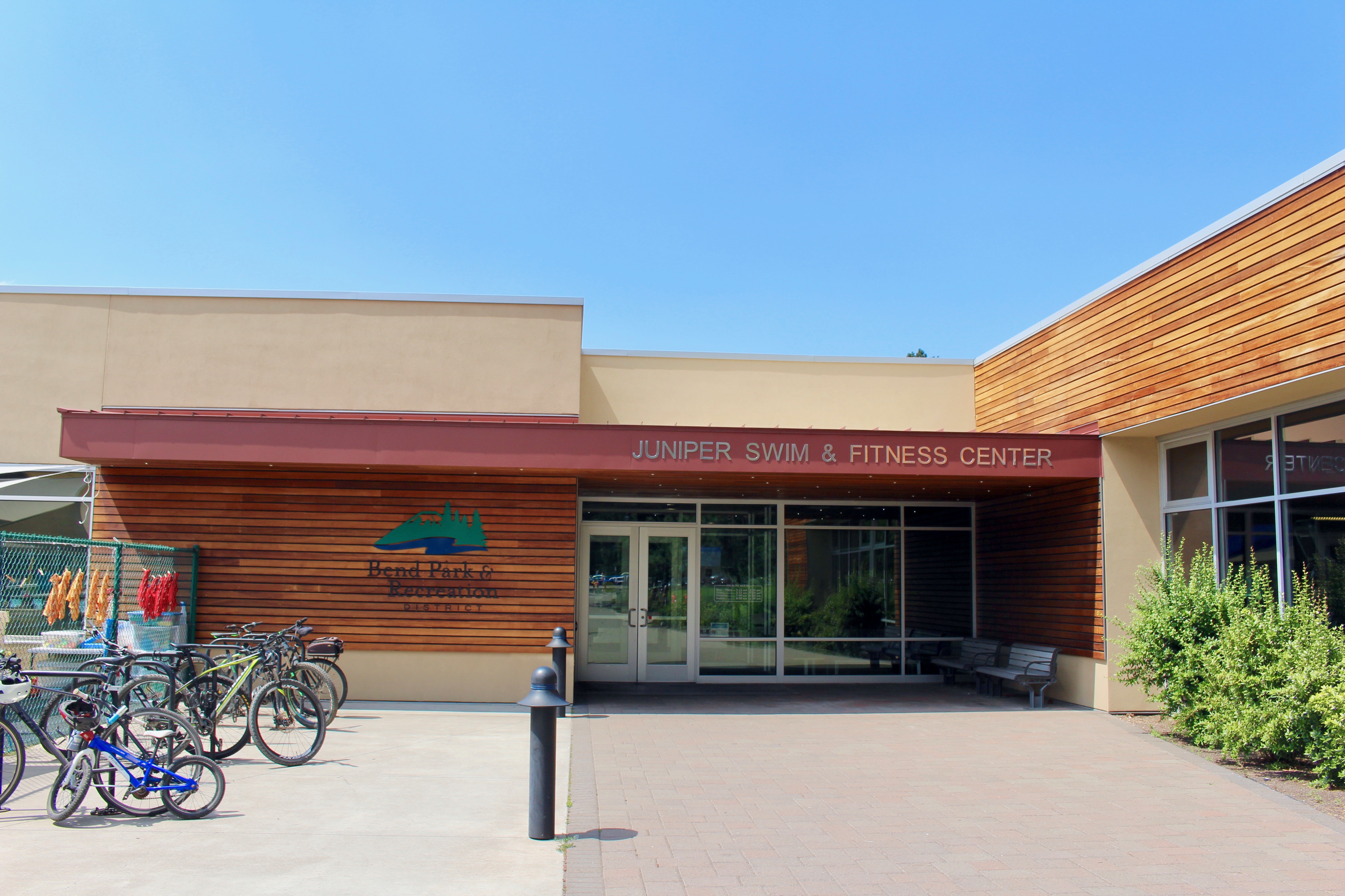 entrance of juniper swim and fitness center