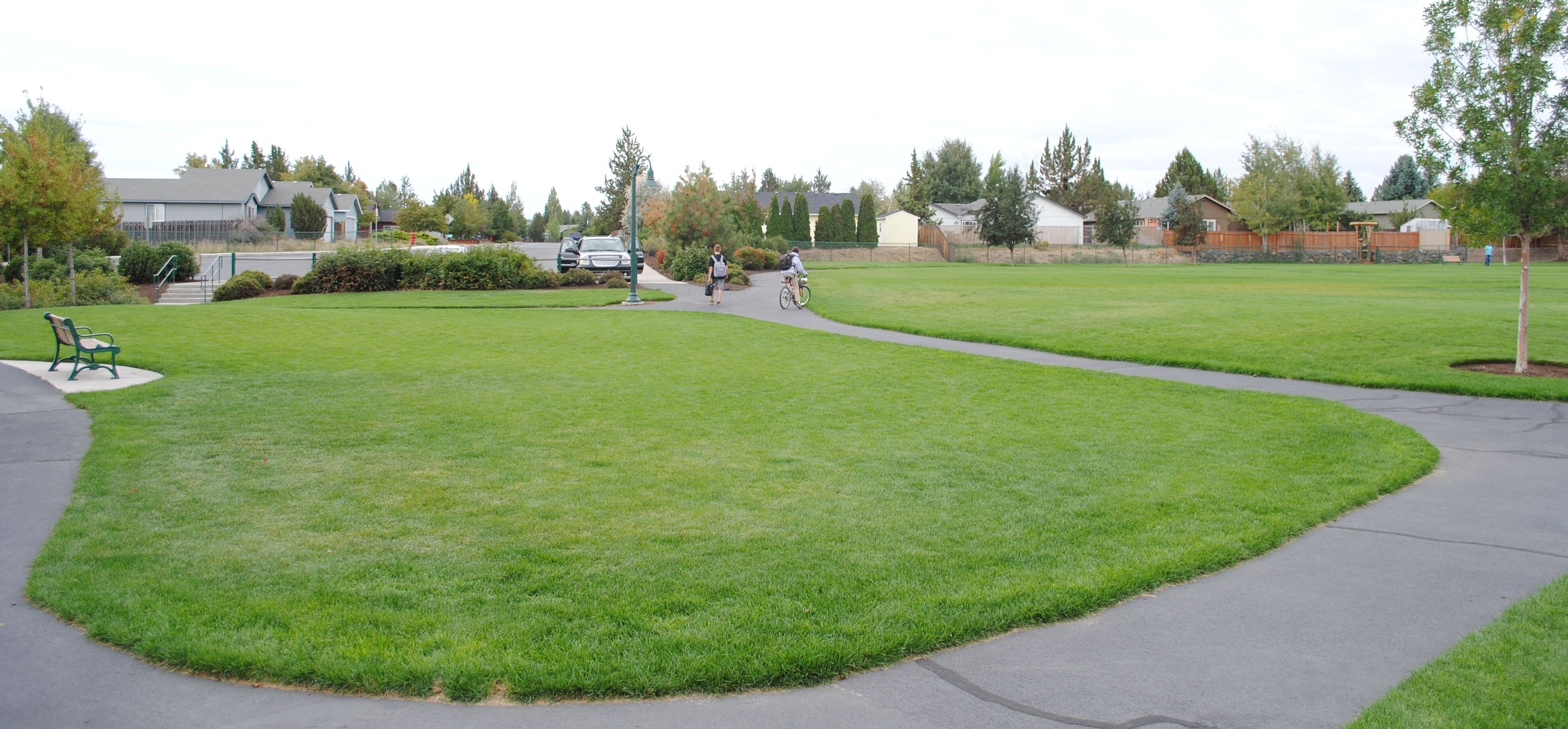 Mountain View Park lawn and trails