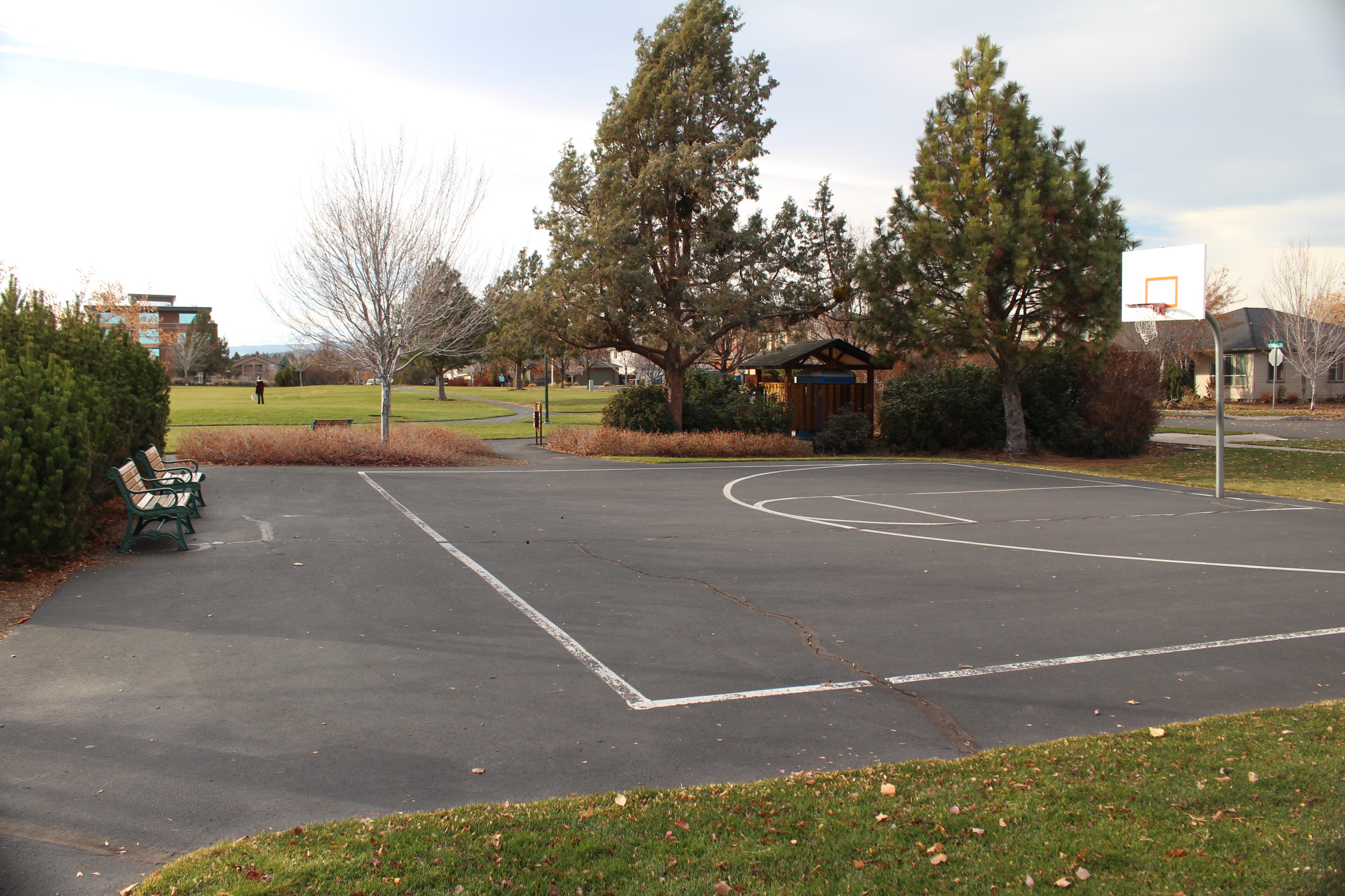 the basketball half court at mountain view park