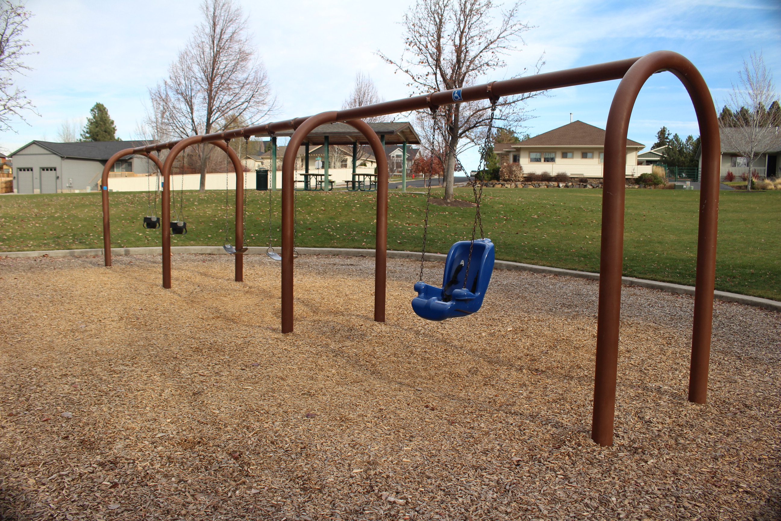 the swing set at mountain view park