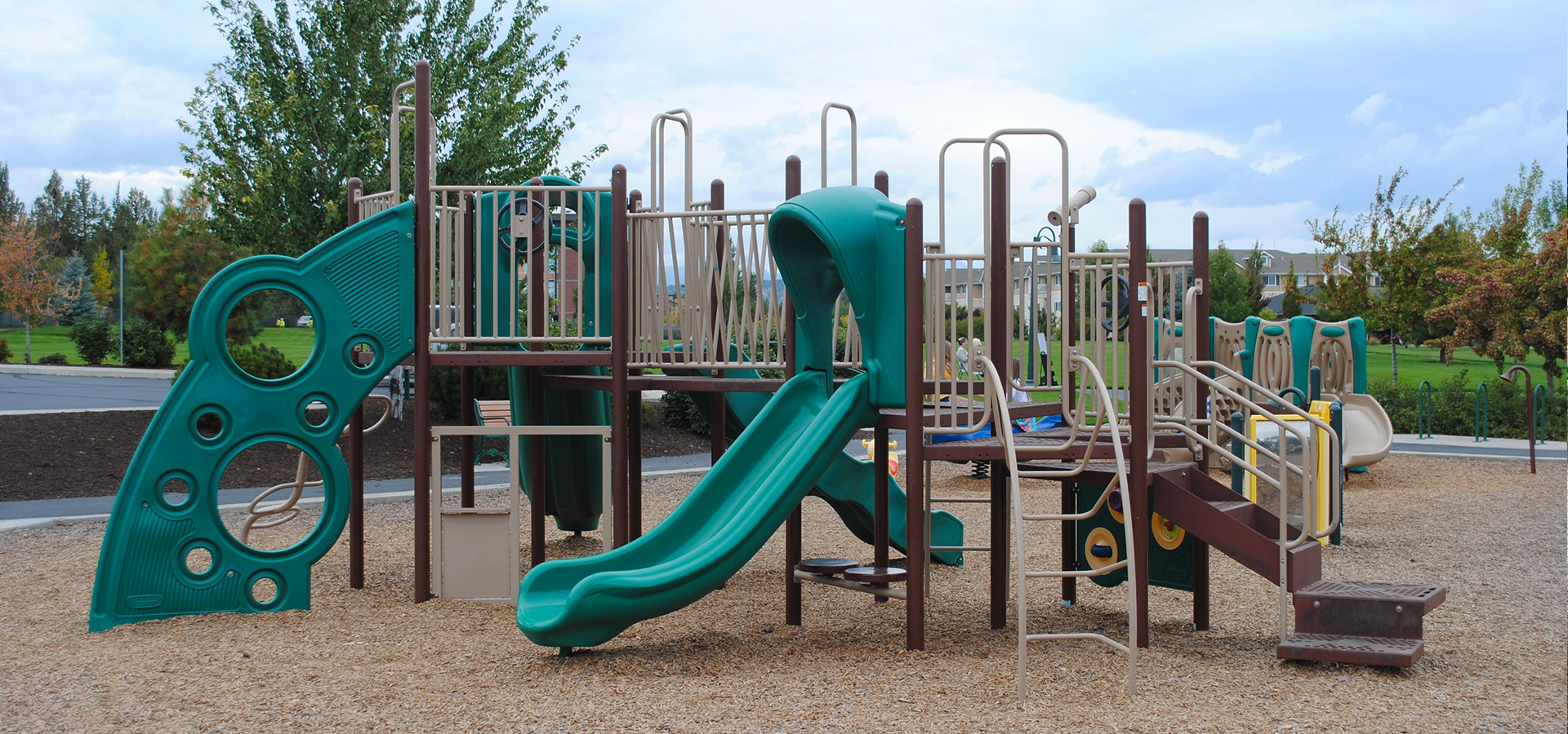 The play structure at Mountain View Park.