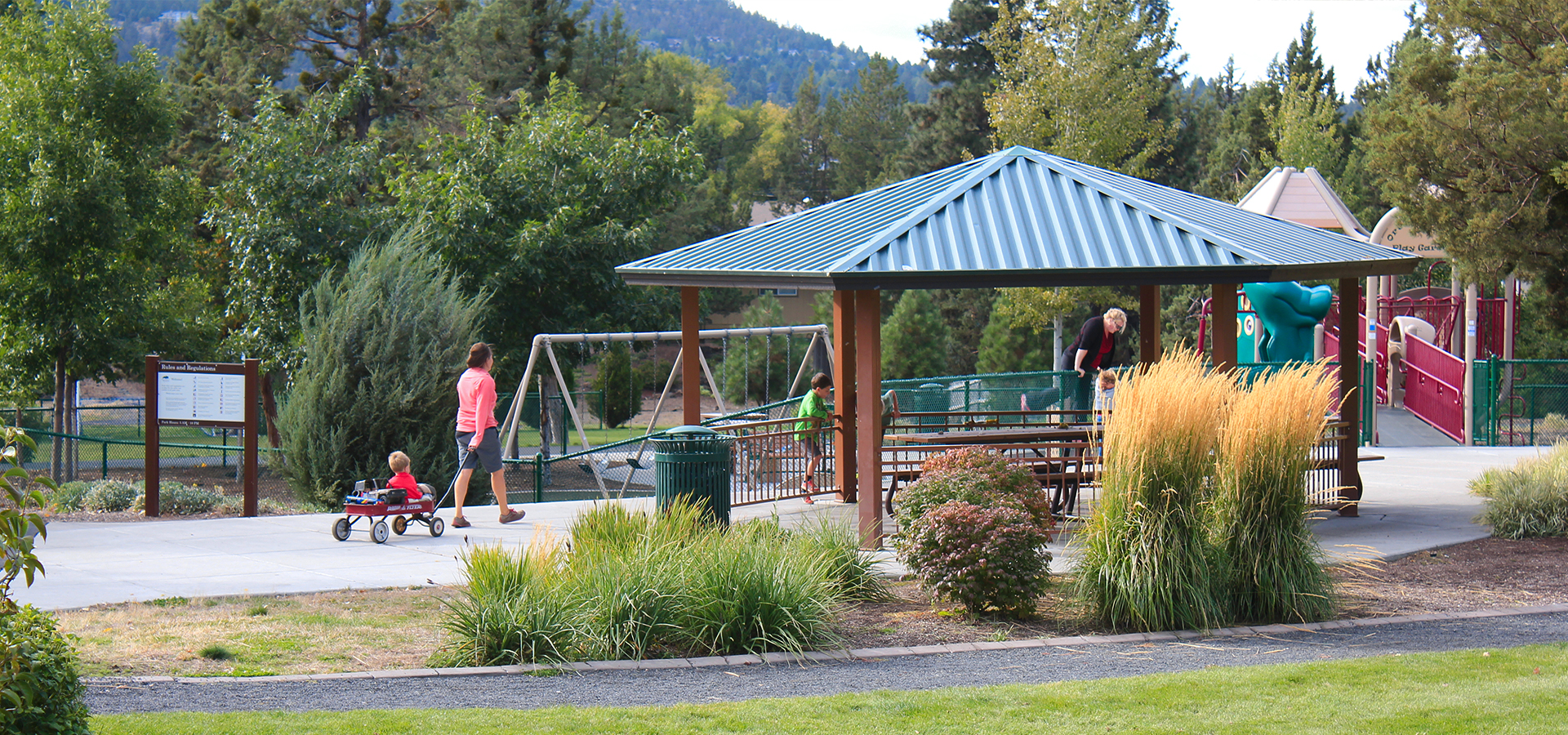 A gazebo at Orchard Park.