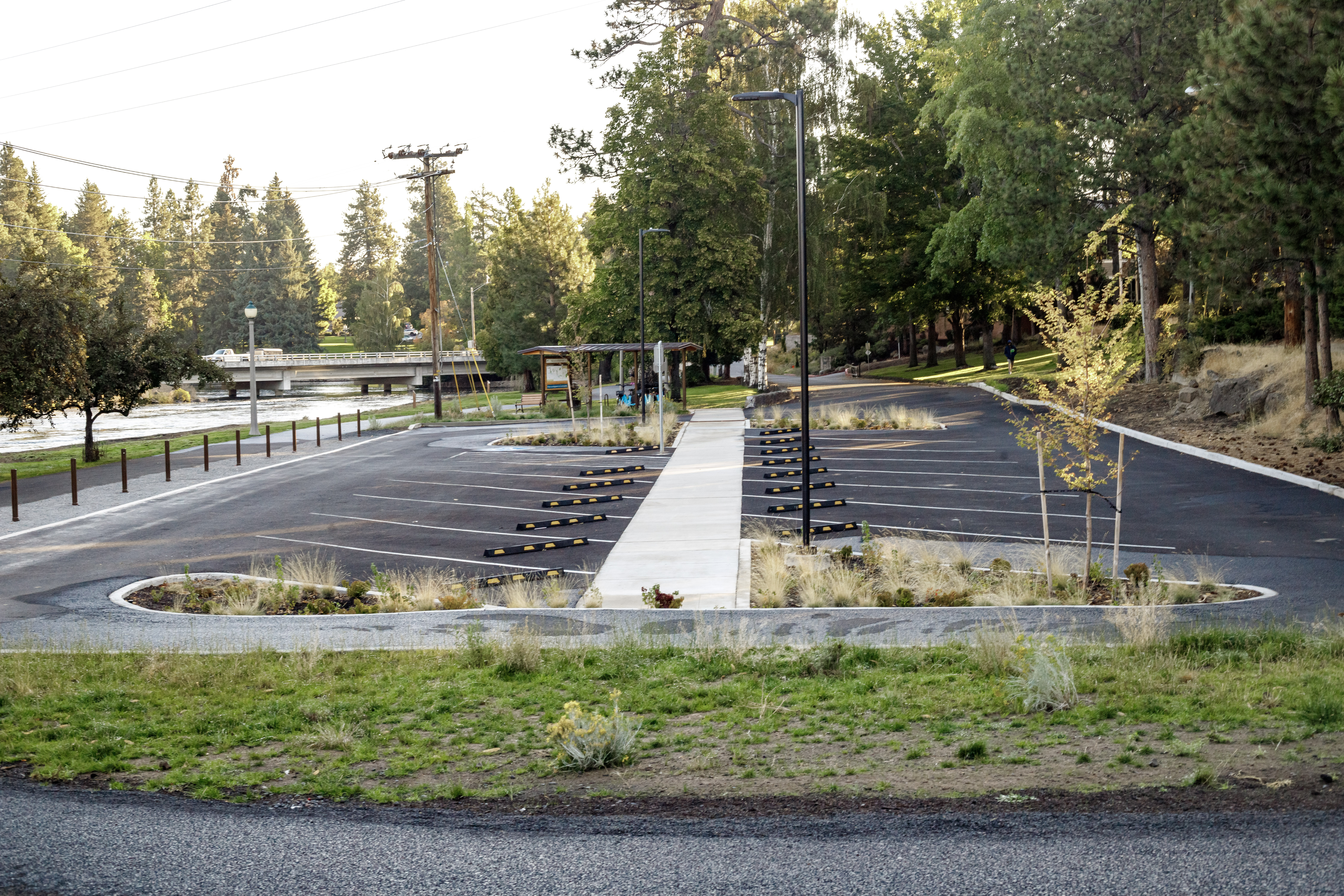 the parking lot and trail head at pacific park