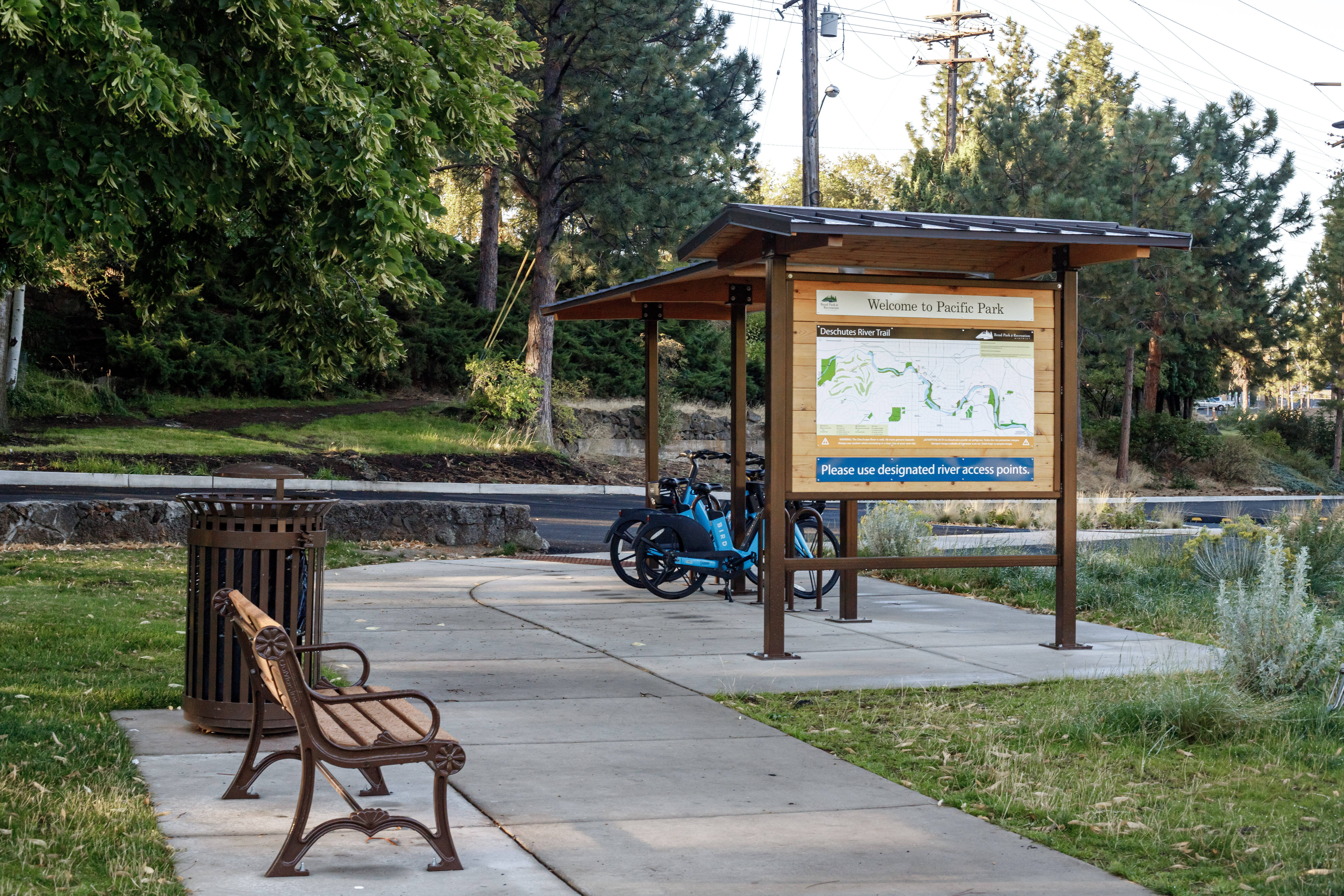 The directional sign kiosk at pacific park
