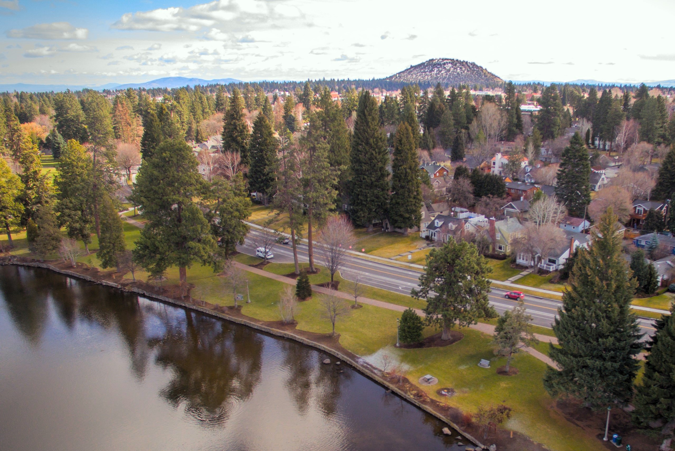 an aerial view of drake park