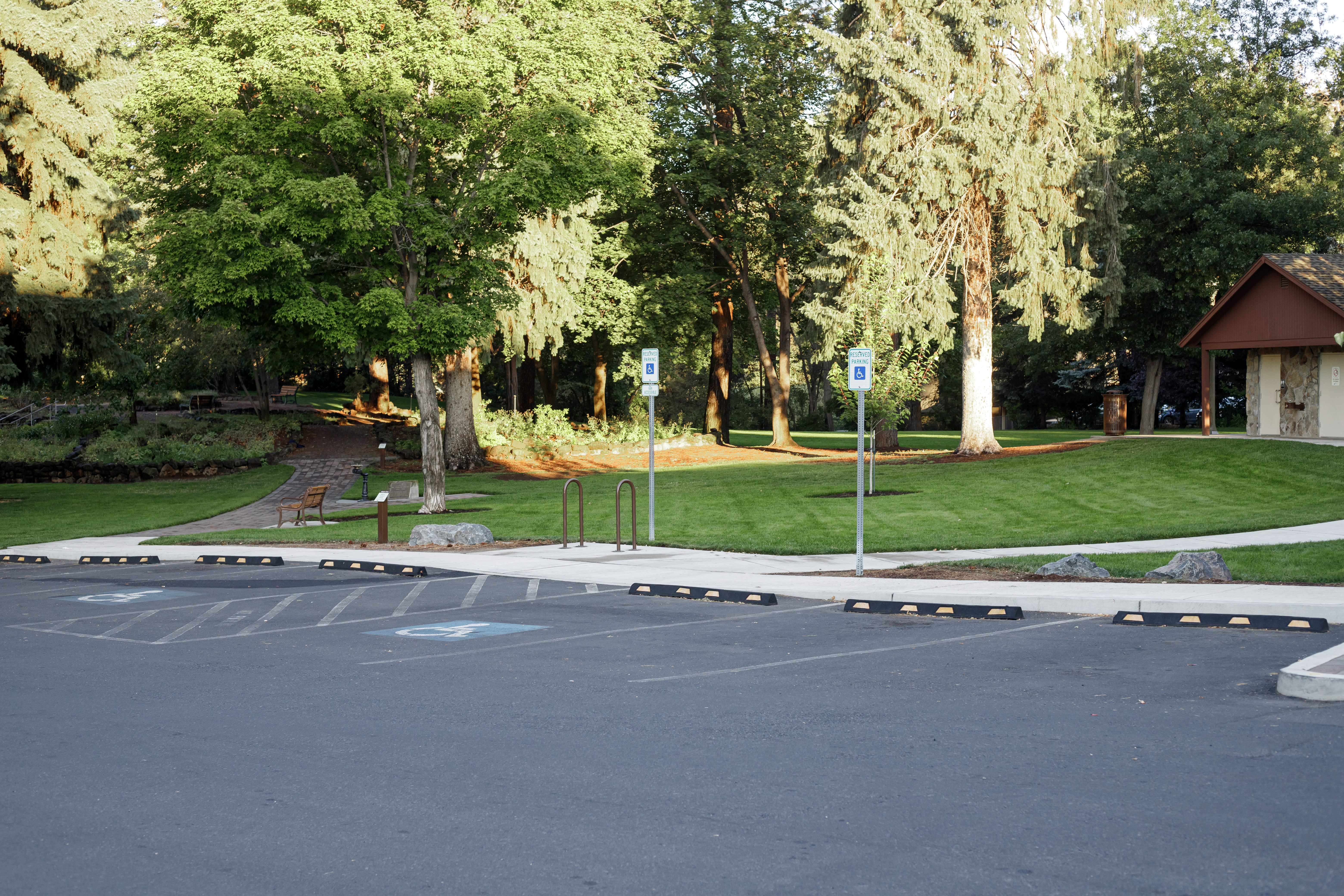 ADA parking and restrooms at pioneer park