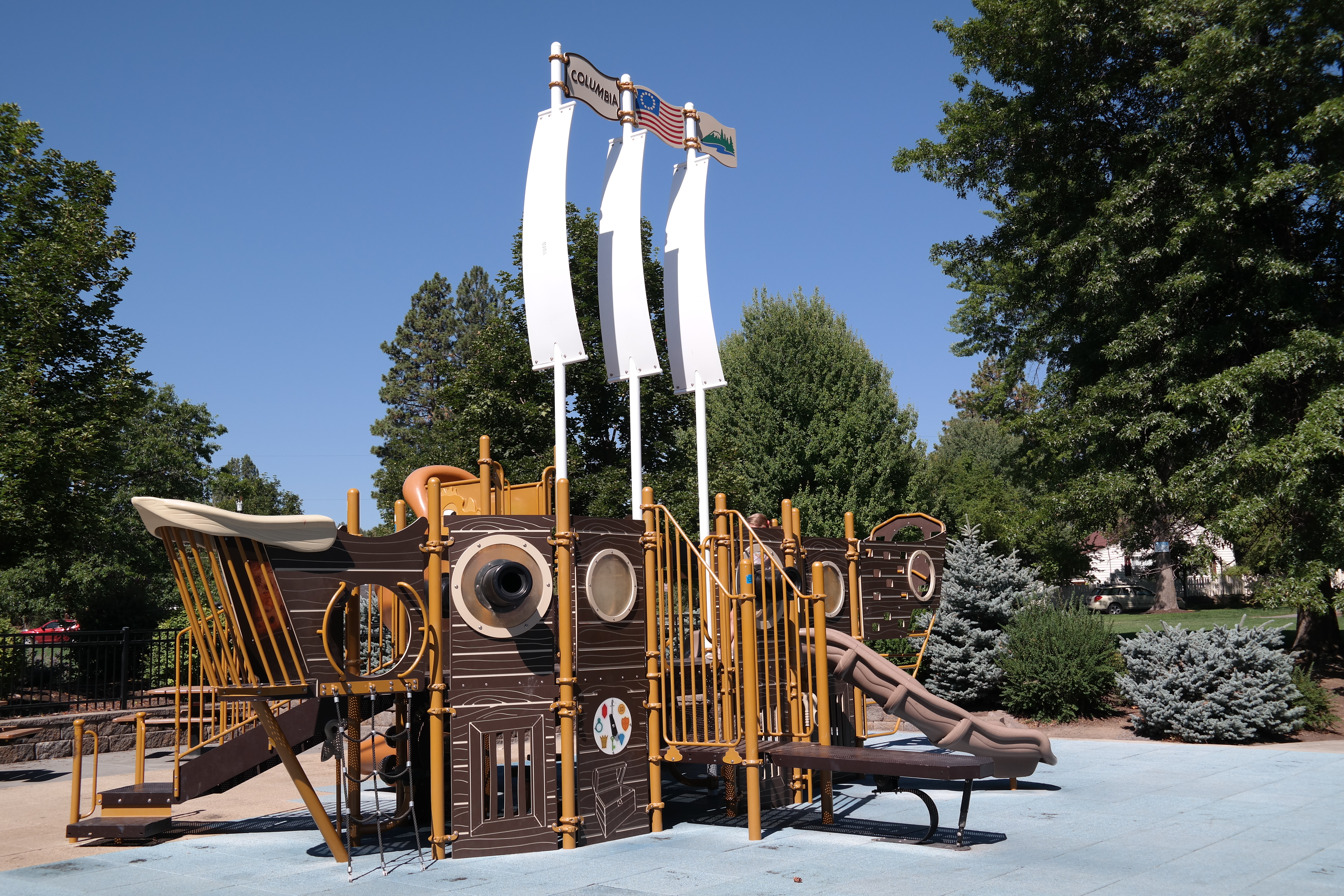 the pirate ship play structure at columbia park