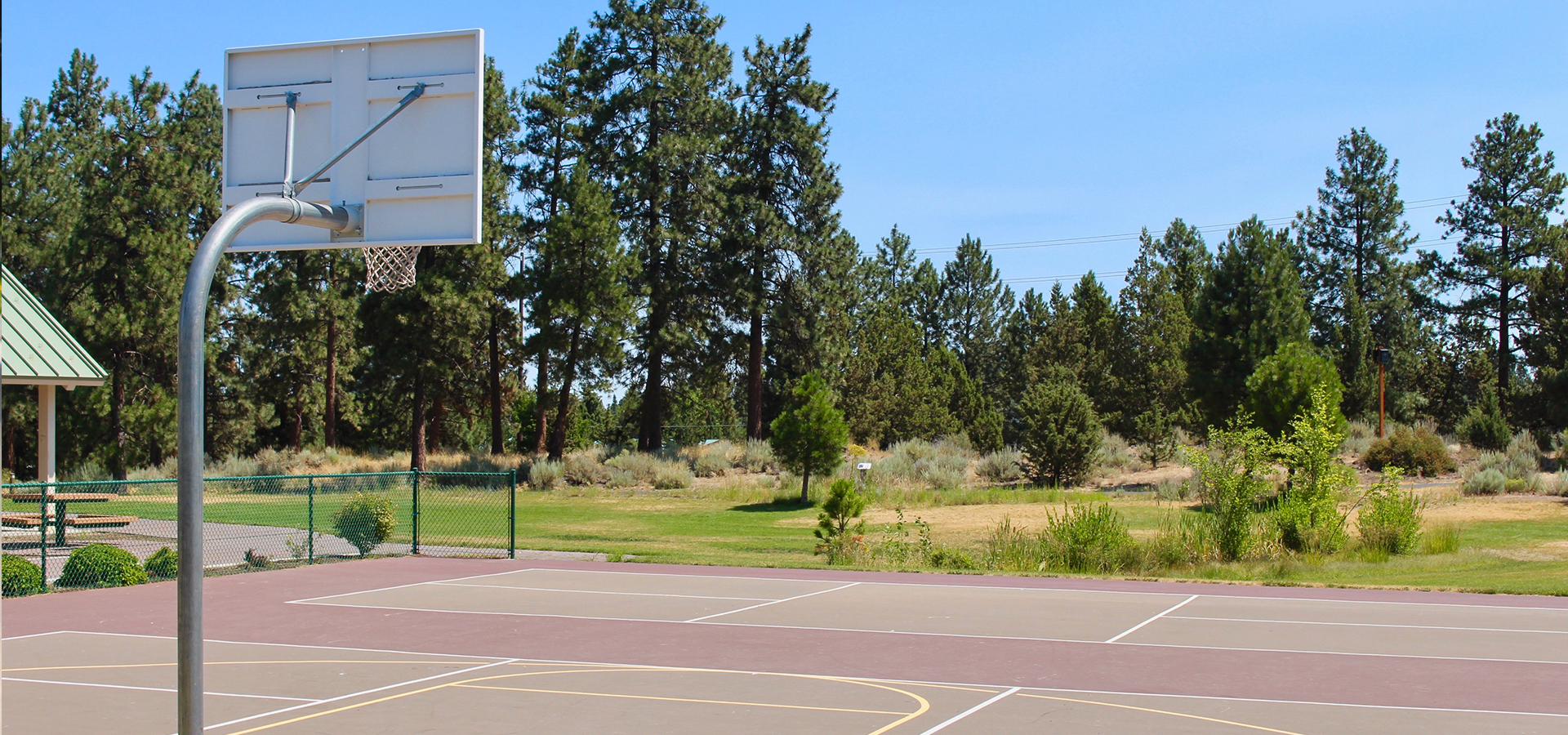 The basketball courts at Ponderosa Park.