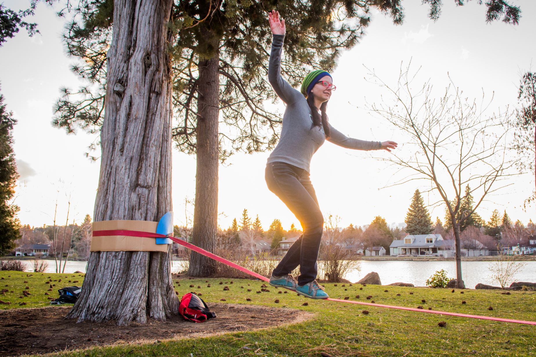 Slacklining in Parks - Bend Park and Recreation District