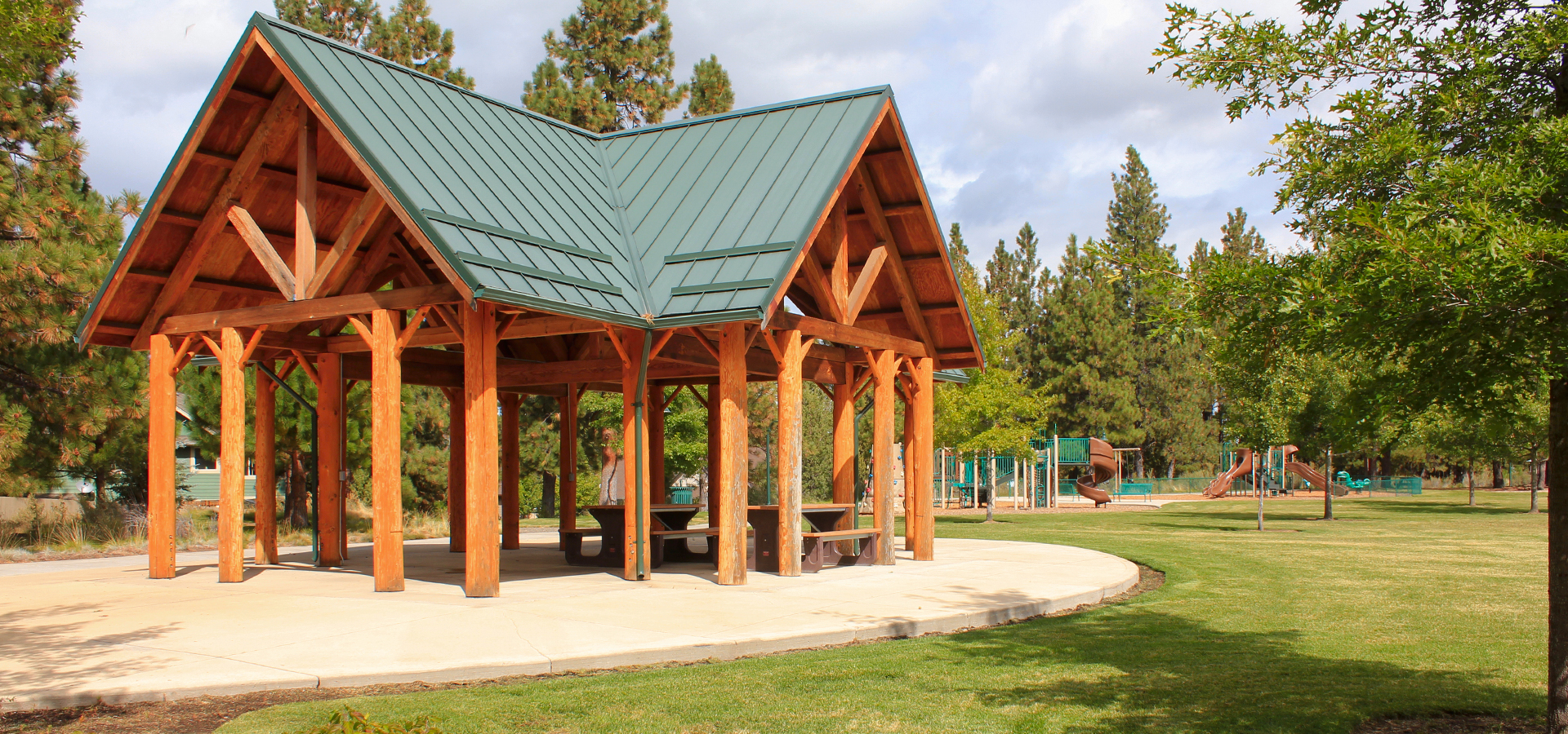 The picnic shelter at Wildflower Park.