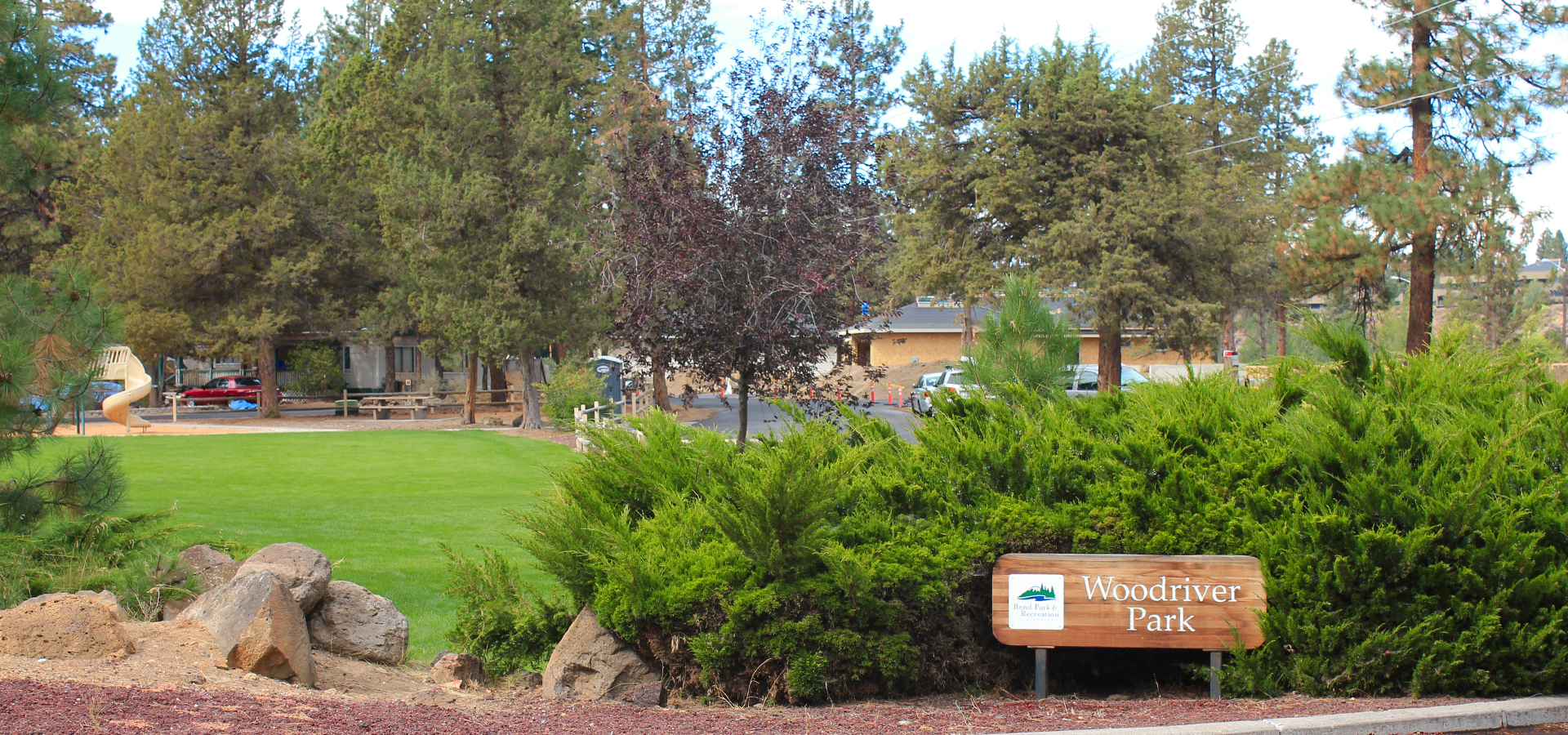 The sign at Woodriver Park.