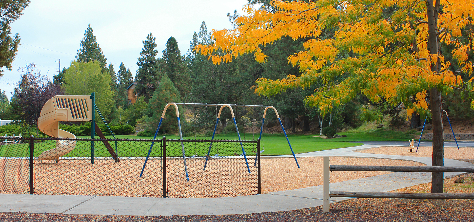 The swings at Woodriver Park.
