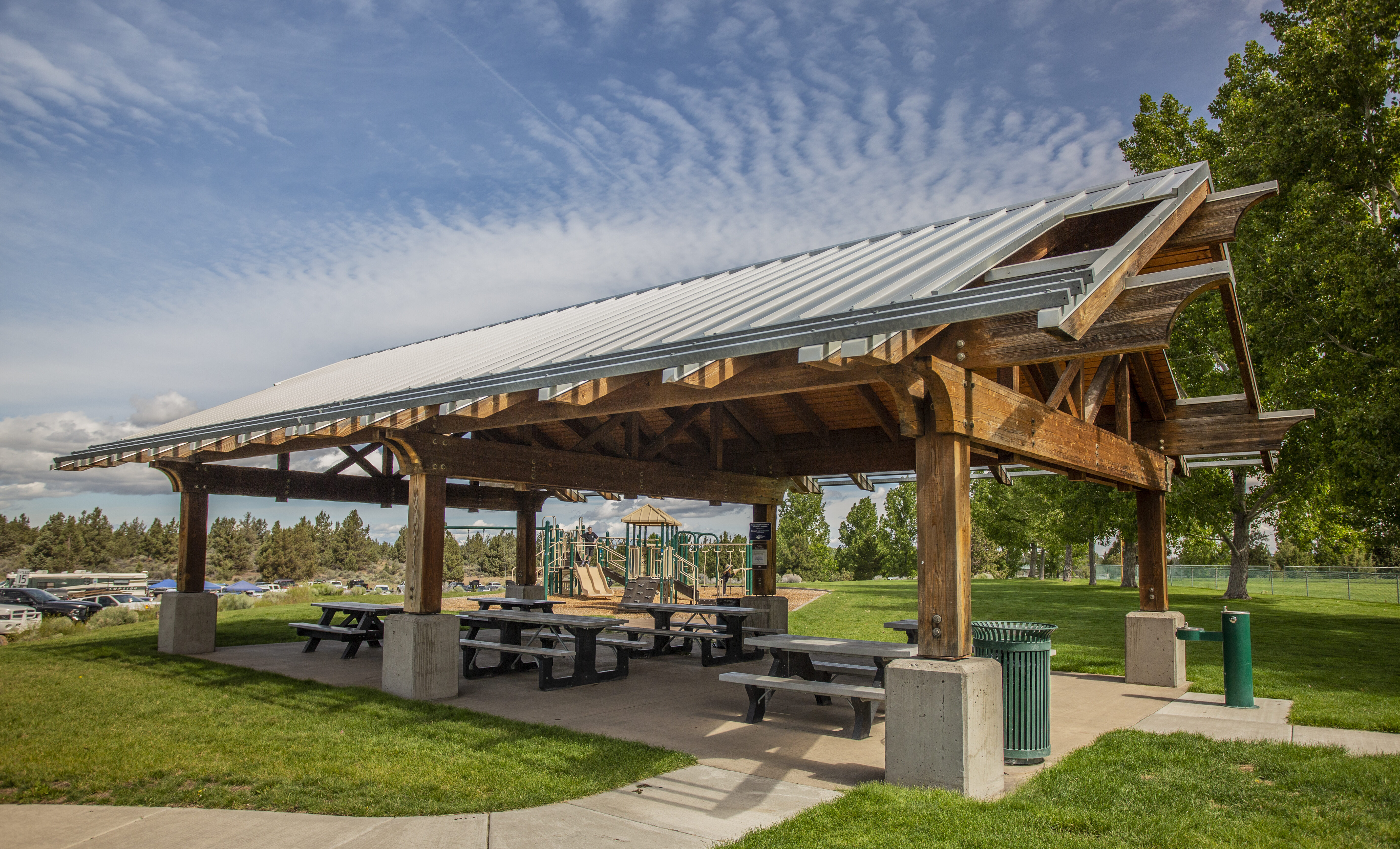 the playground shelter at big sky park