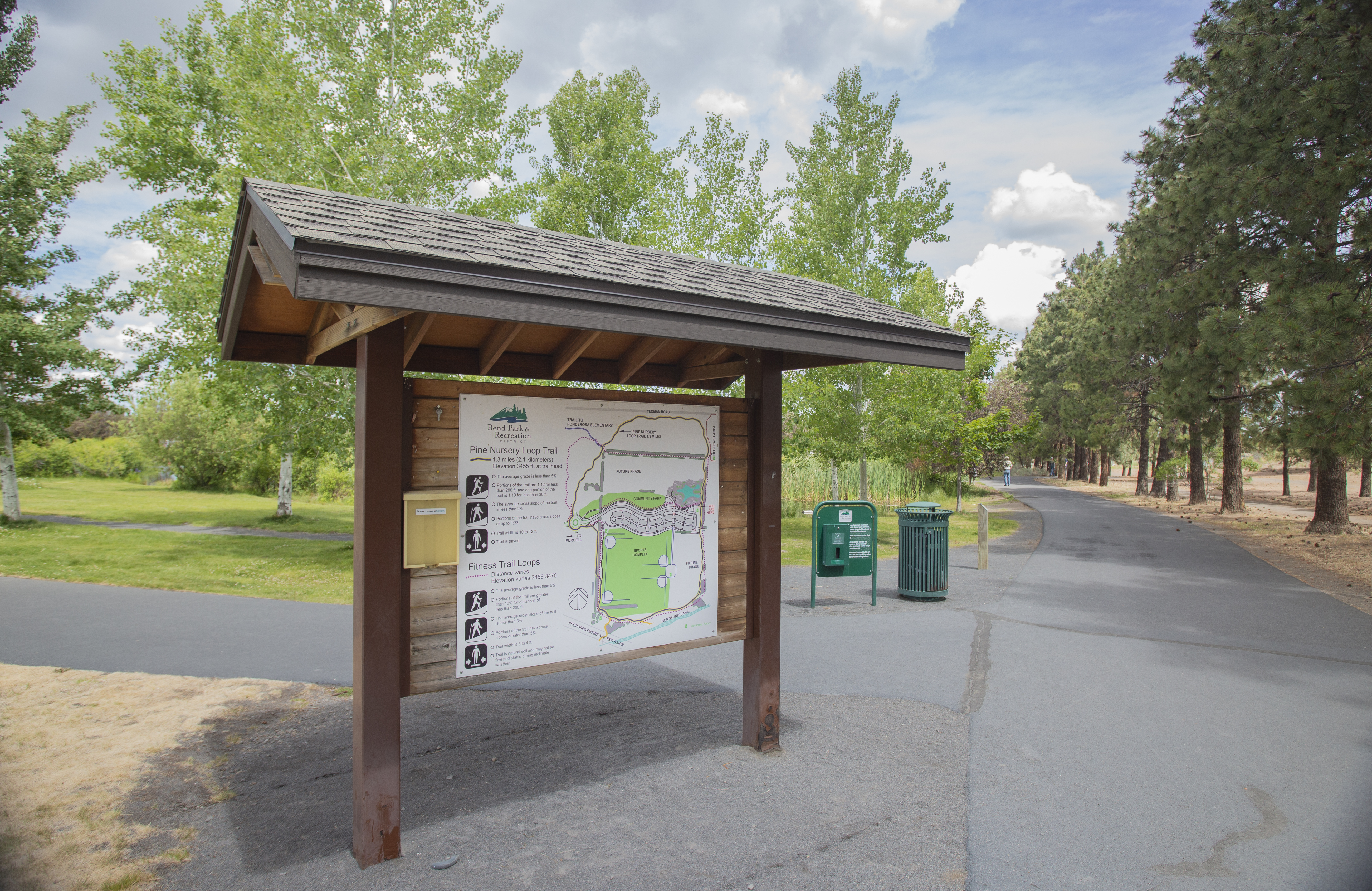 a wayfinding sign at pine nursery