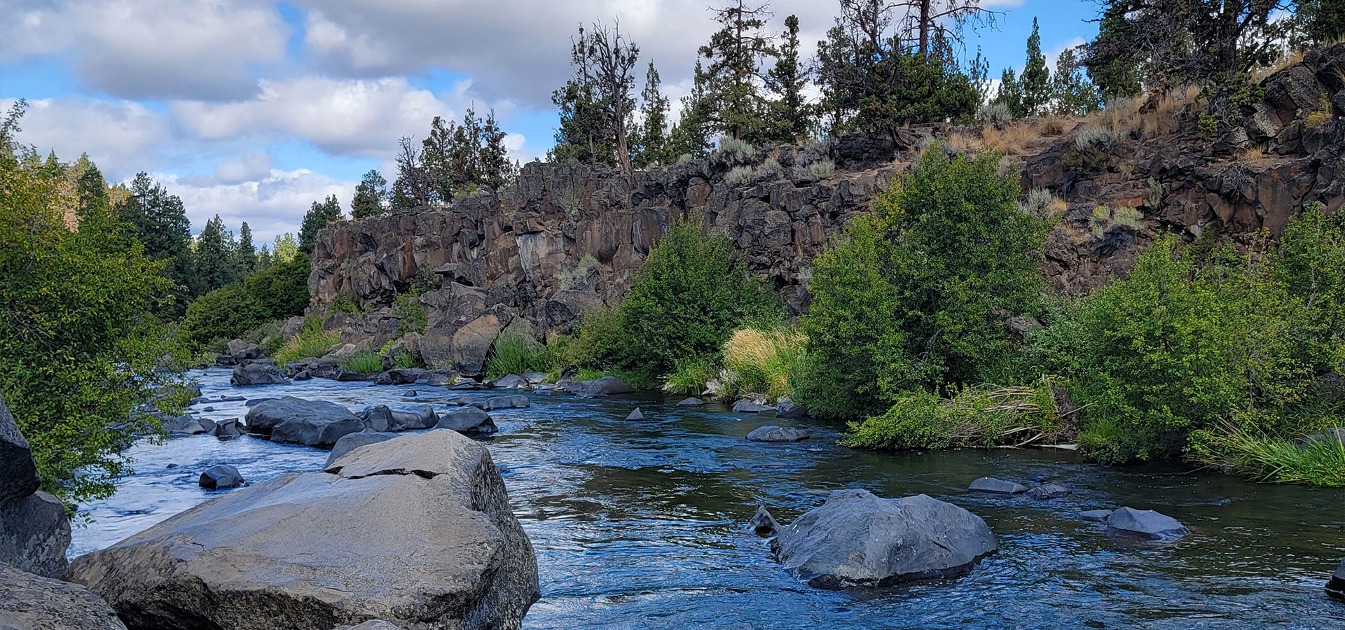 Photo of the Deschutes River as it flows through Sawyer Park