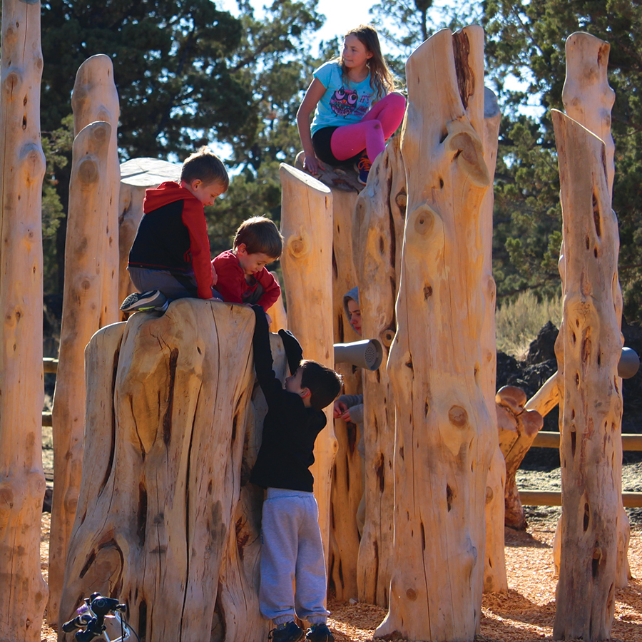 kids on a natural play area