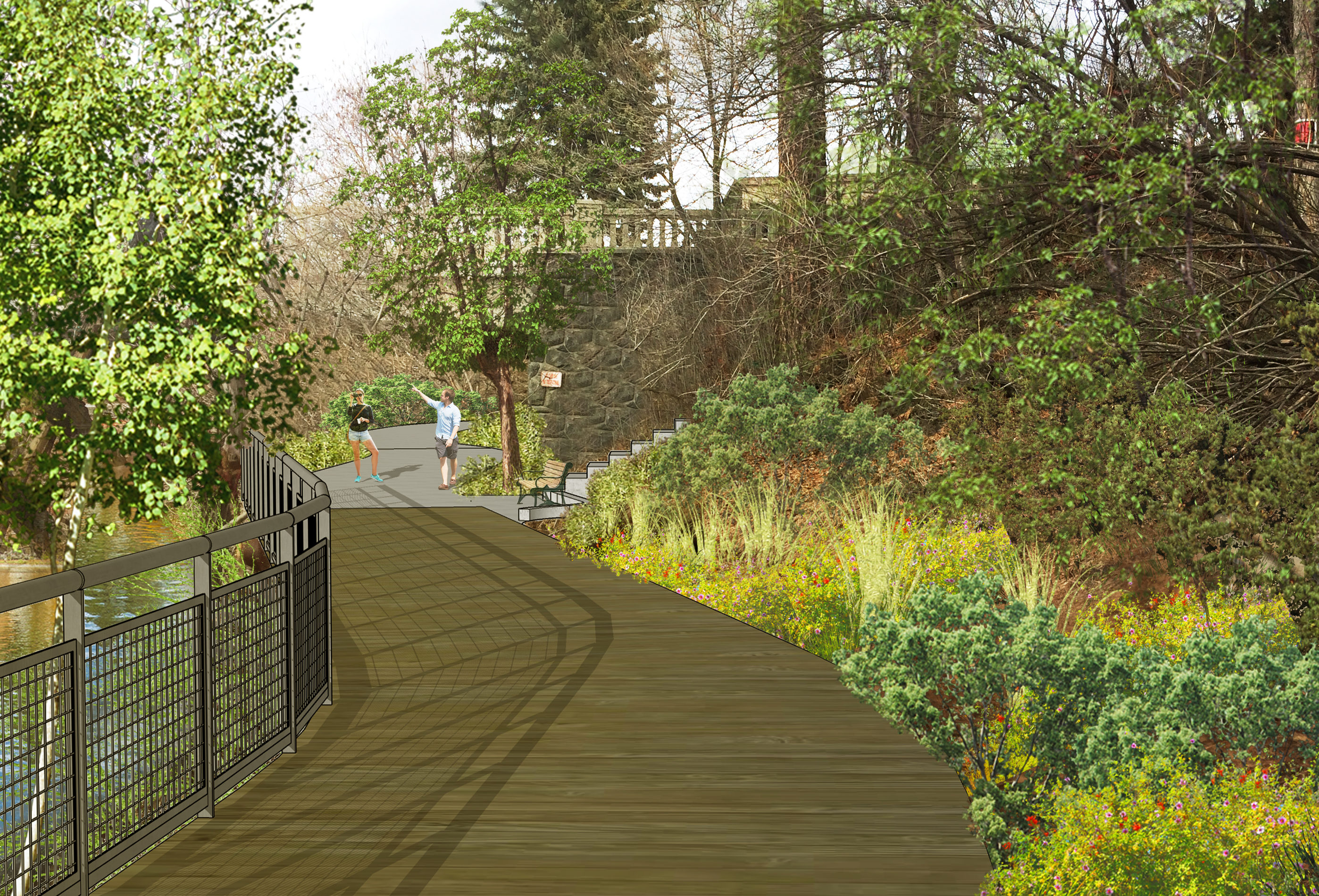 renderings of the Drake Park trail renovation project