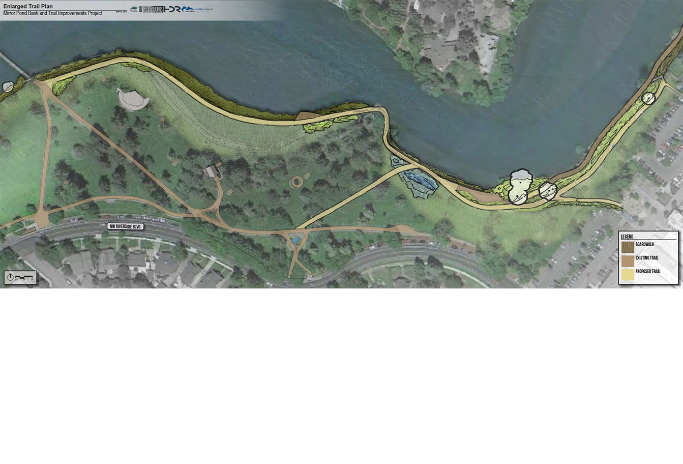 renderings of a new Mirror Pond trail