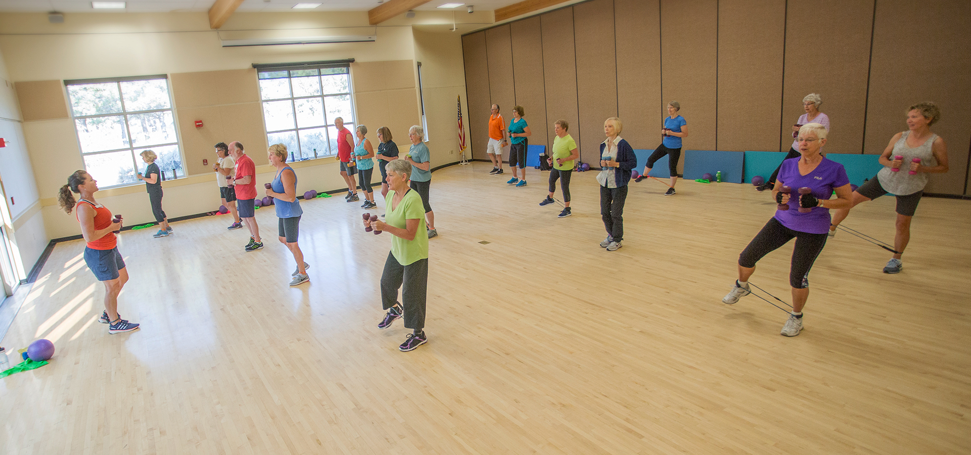 a cardio dance class at Bend Senior Center.