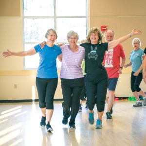an older adult fitness class at the Bend Senior Center.