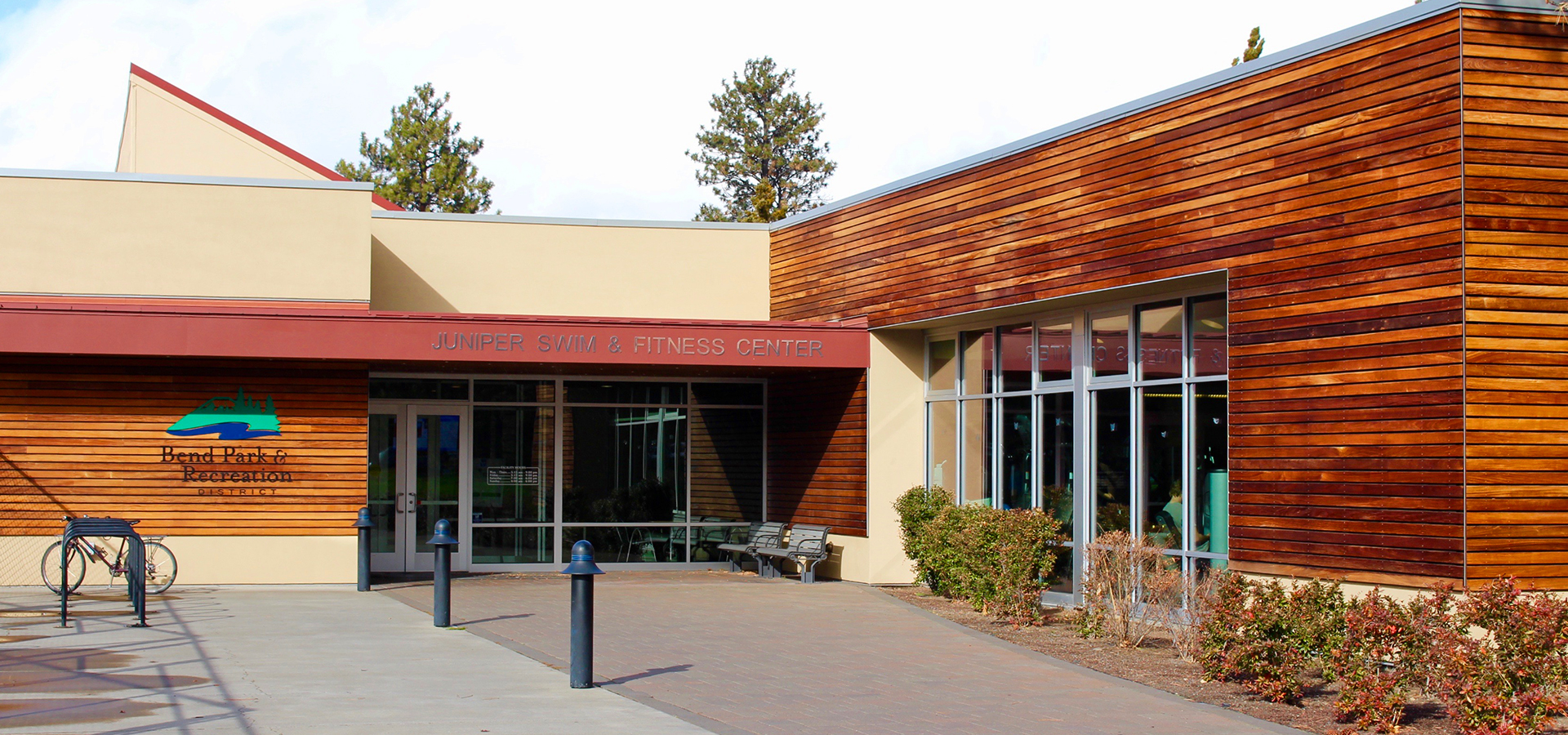 The south entrance at Juniper Swim and Fitness.