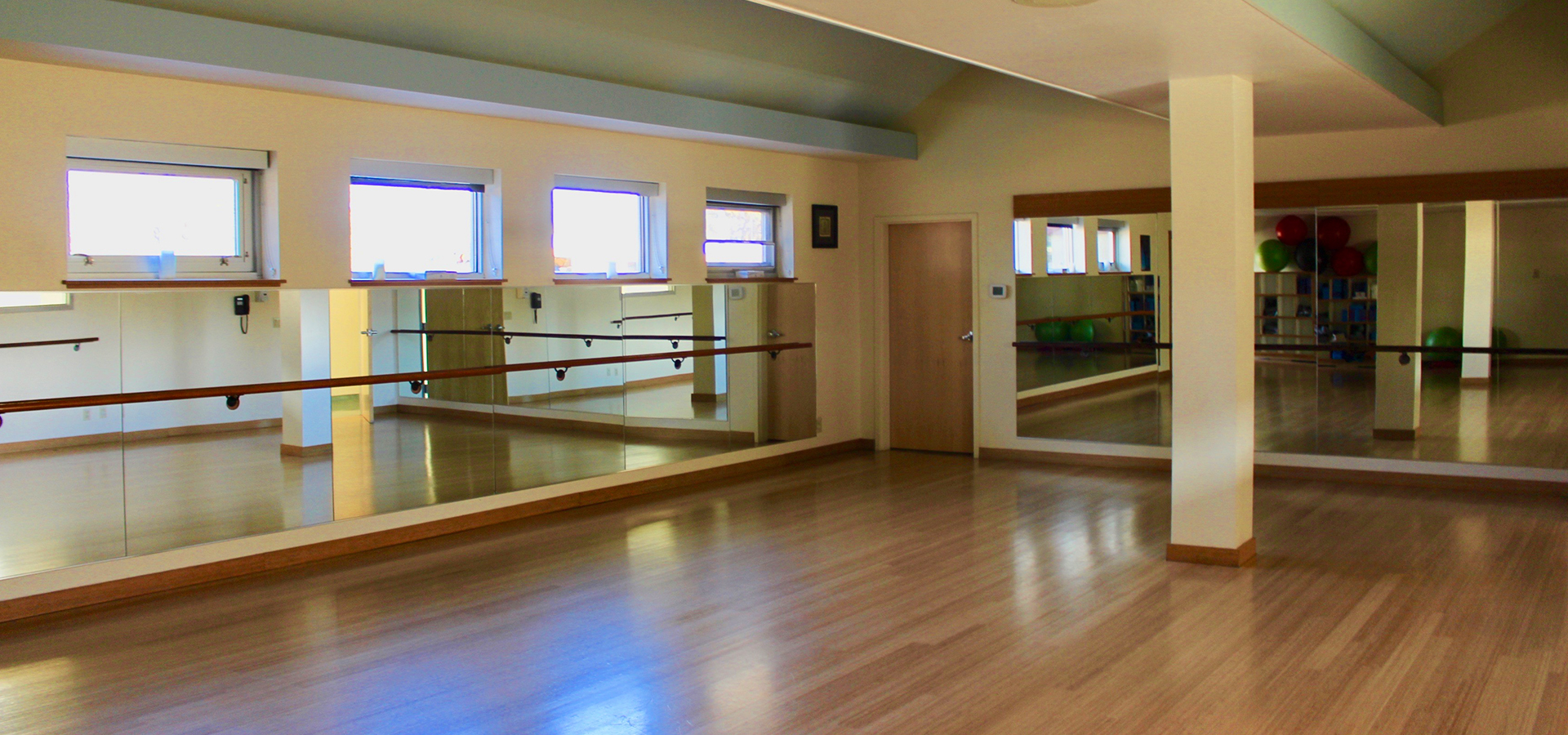 An empty fitness studio.