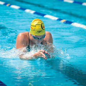 a swimmer in the lap swimming pool at Juniper Swim and Fitness Center in Bend.