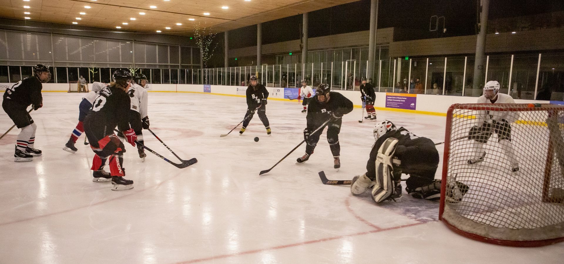 adult hockey players at the pavilion