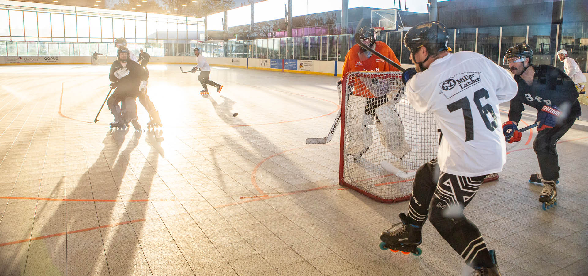 guys playing roller hockey