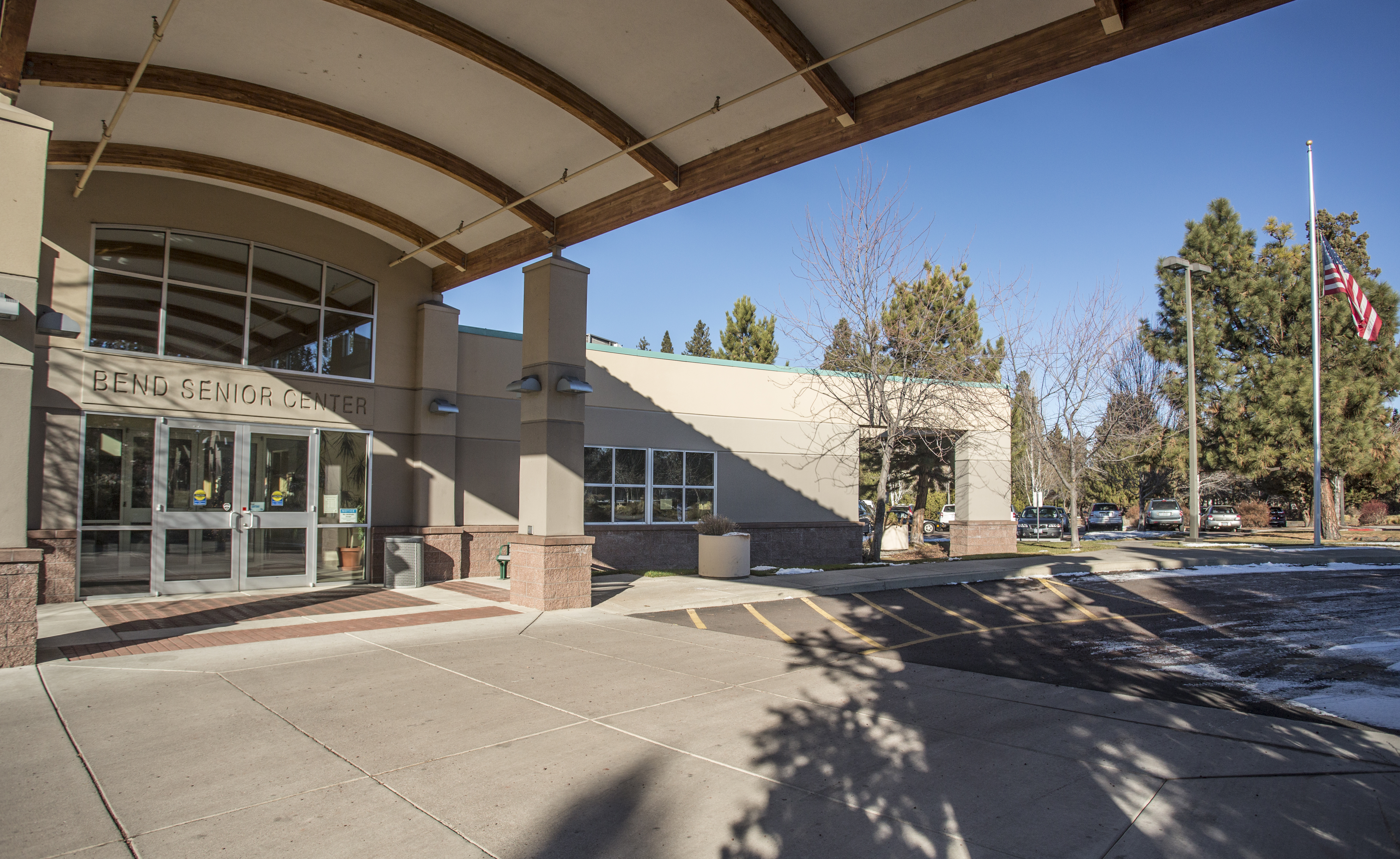 Exterior photo of the Bend Senior Center.