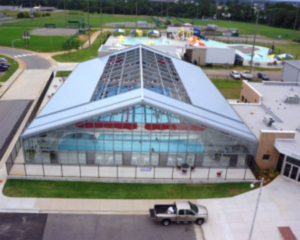 Exterior example of pool enclosure structure